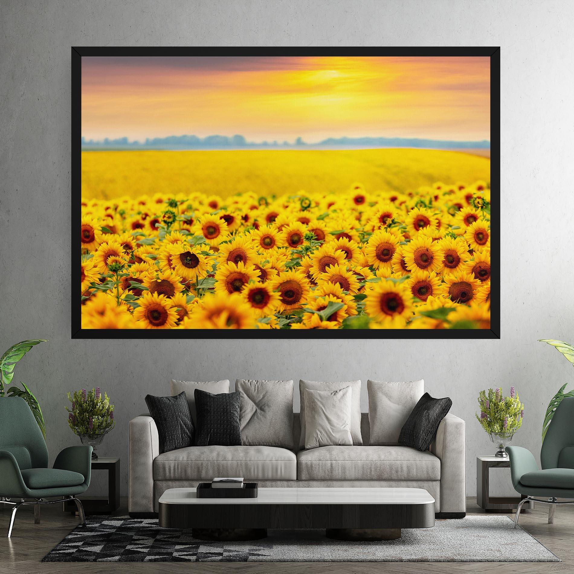 Leinwandbild Yellow Sunflowers mockup 7