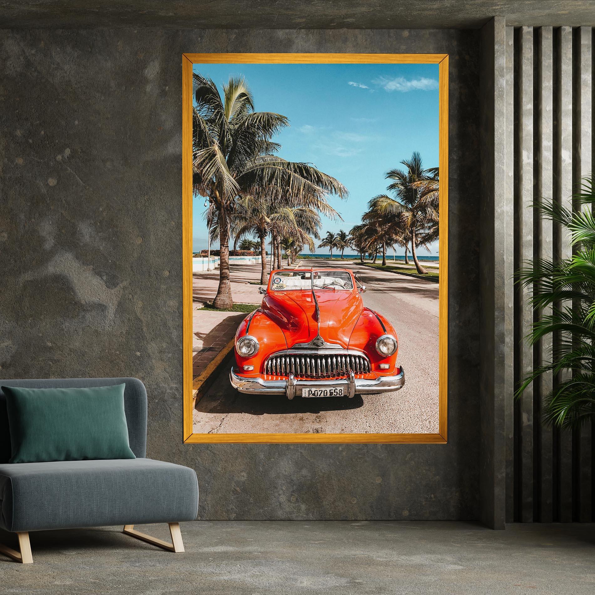 Leinwandbild Red Summer Car mockup 7