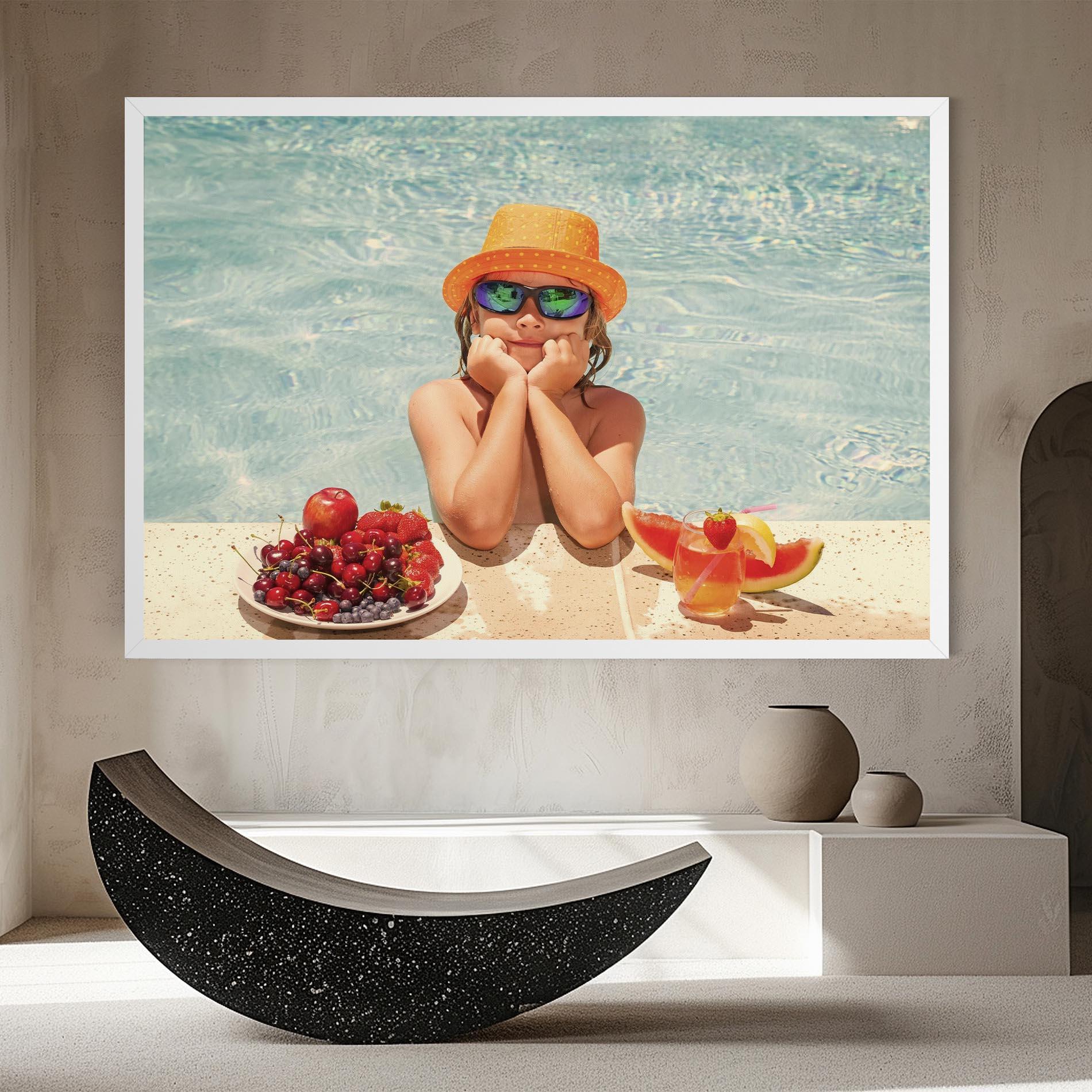 Leinwandbild Child Swimming mockup 8