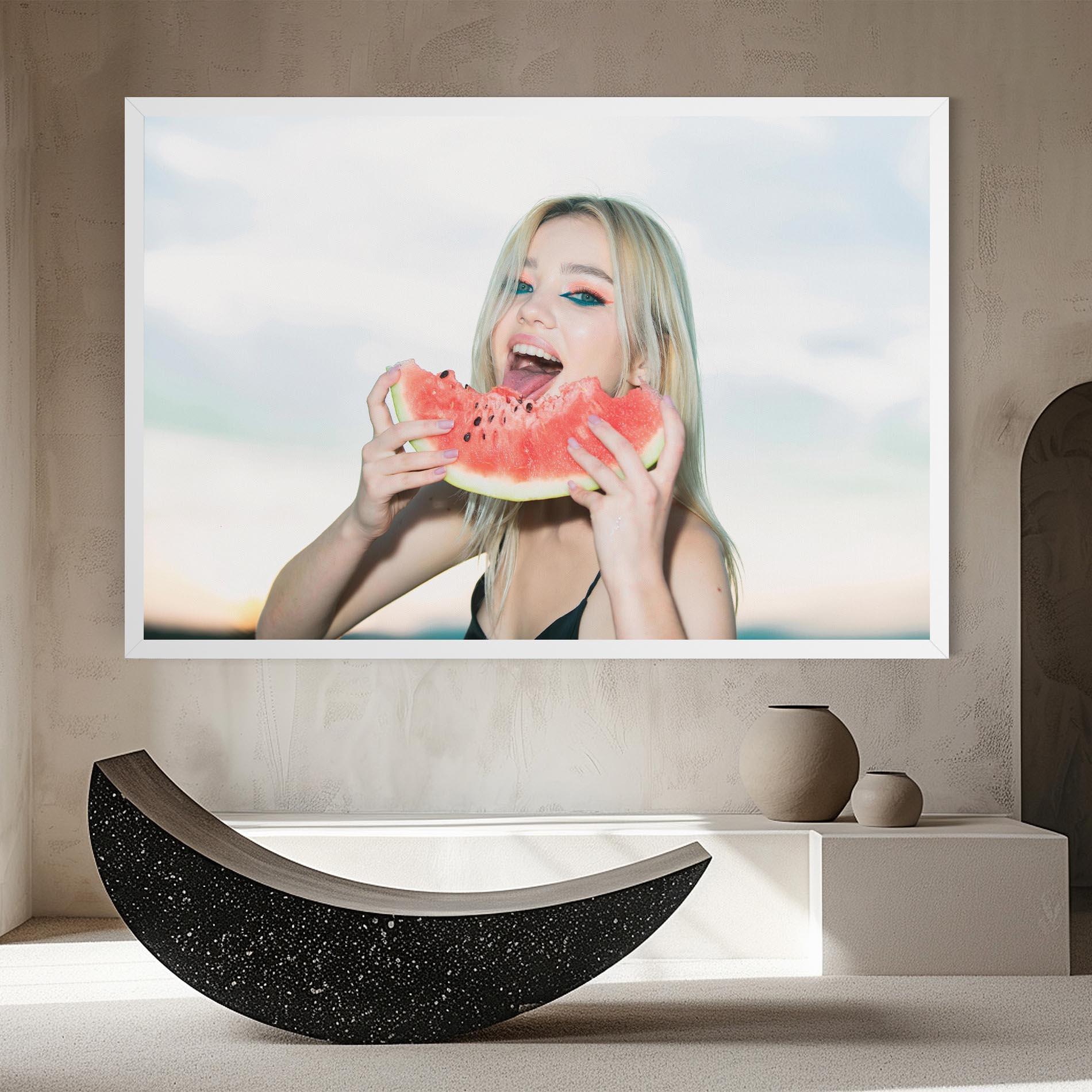 Leinwandbild Eating Watermelon mockup 8