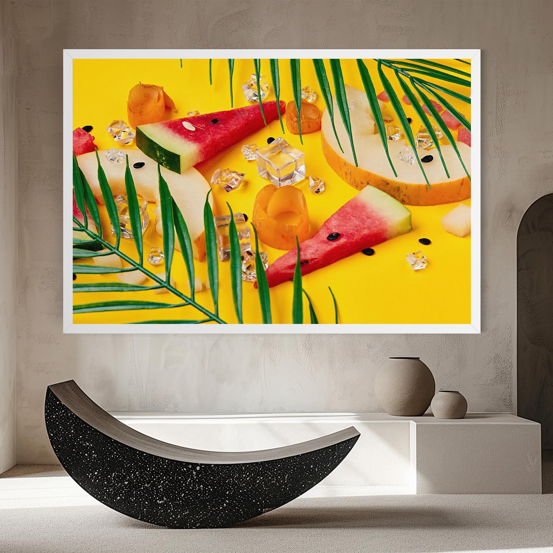 Leinwandbild Ice Cubes Fruits mockup 8