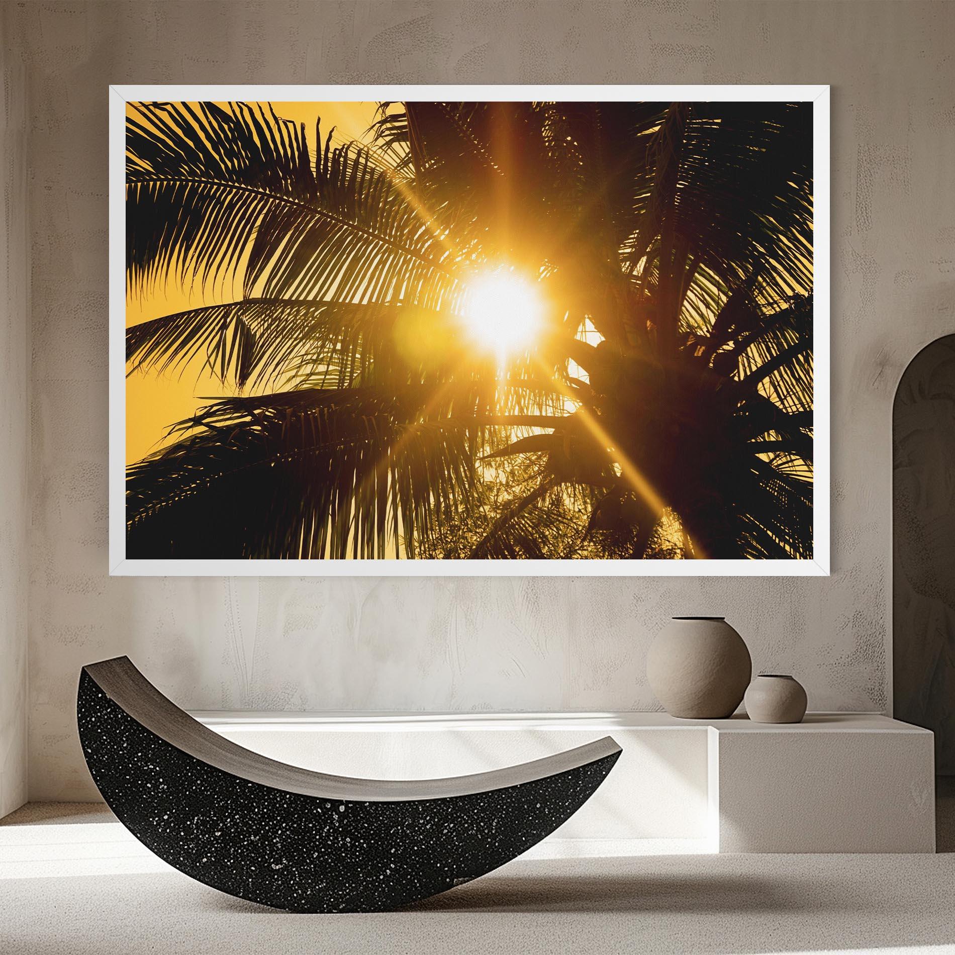 Leinwandbild Palm Trees Sun mockup 8