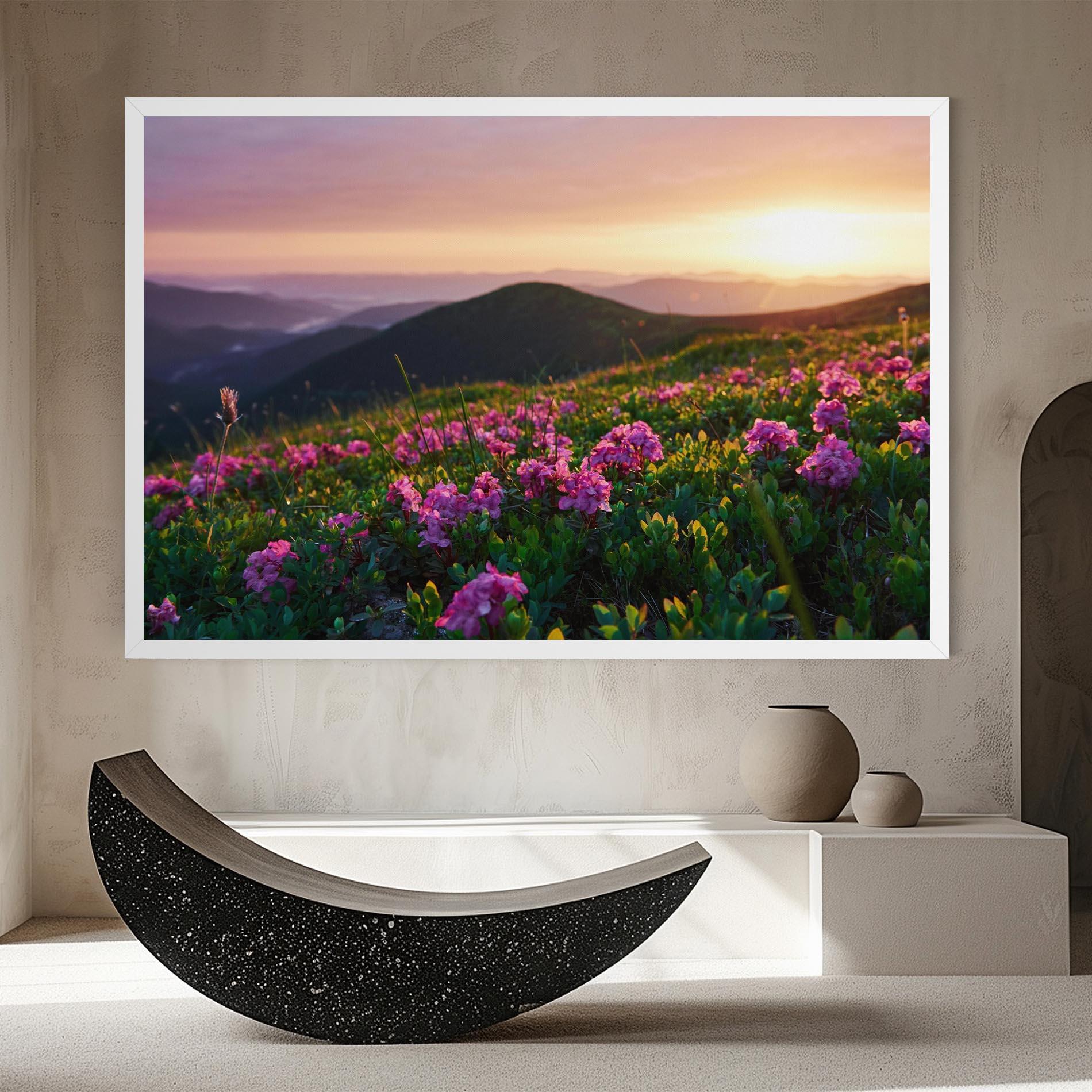 Leinwandbild Purple Summer Flowers mockup 8