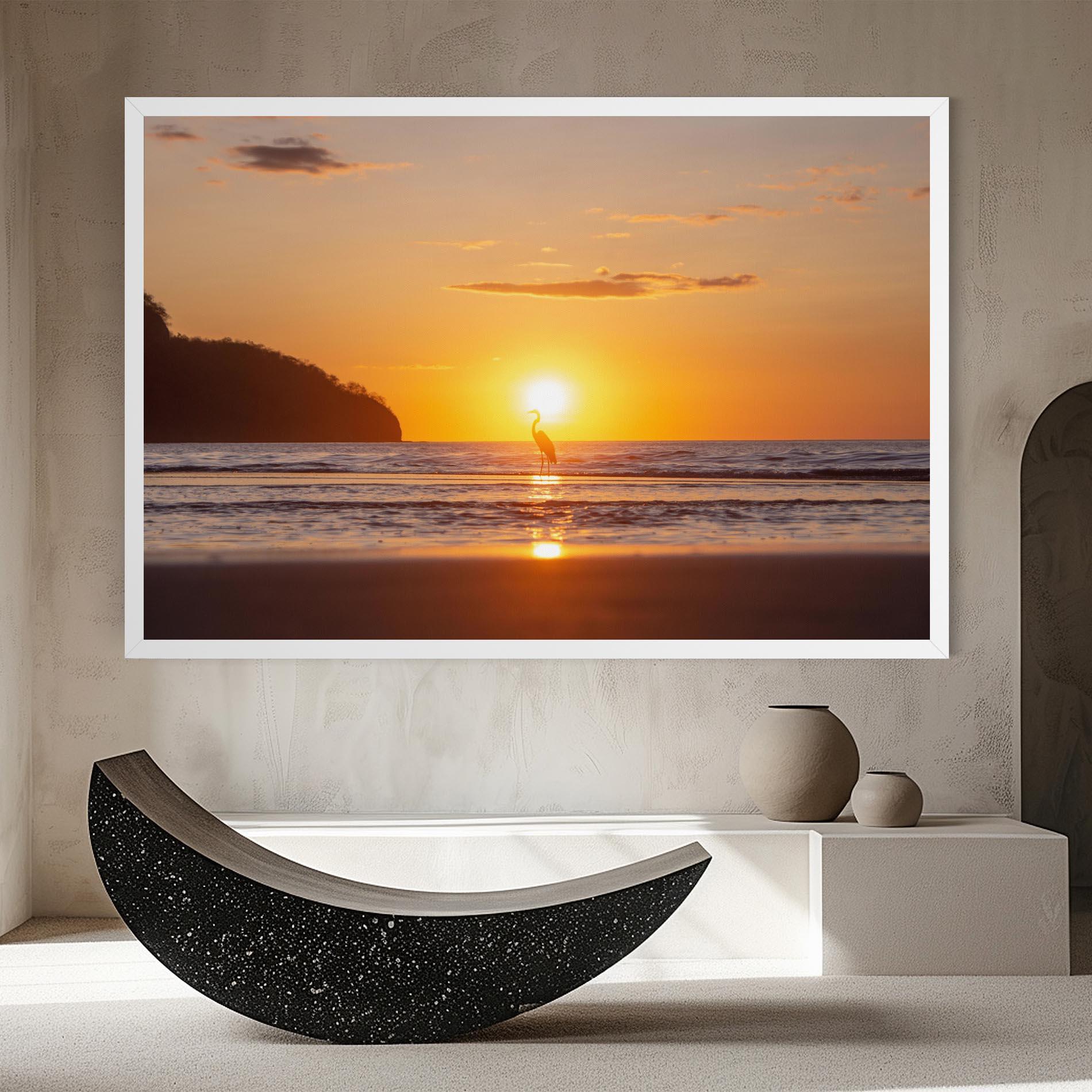 Leinwandbild Sunset Bird Silhouette mockup 8