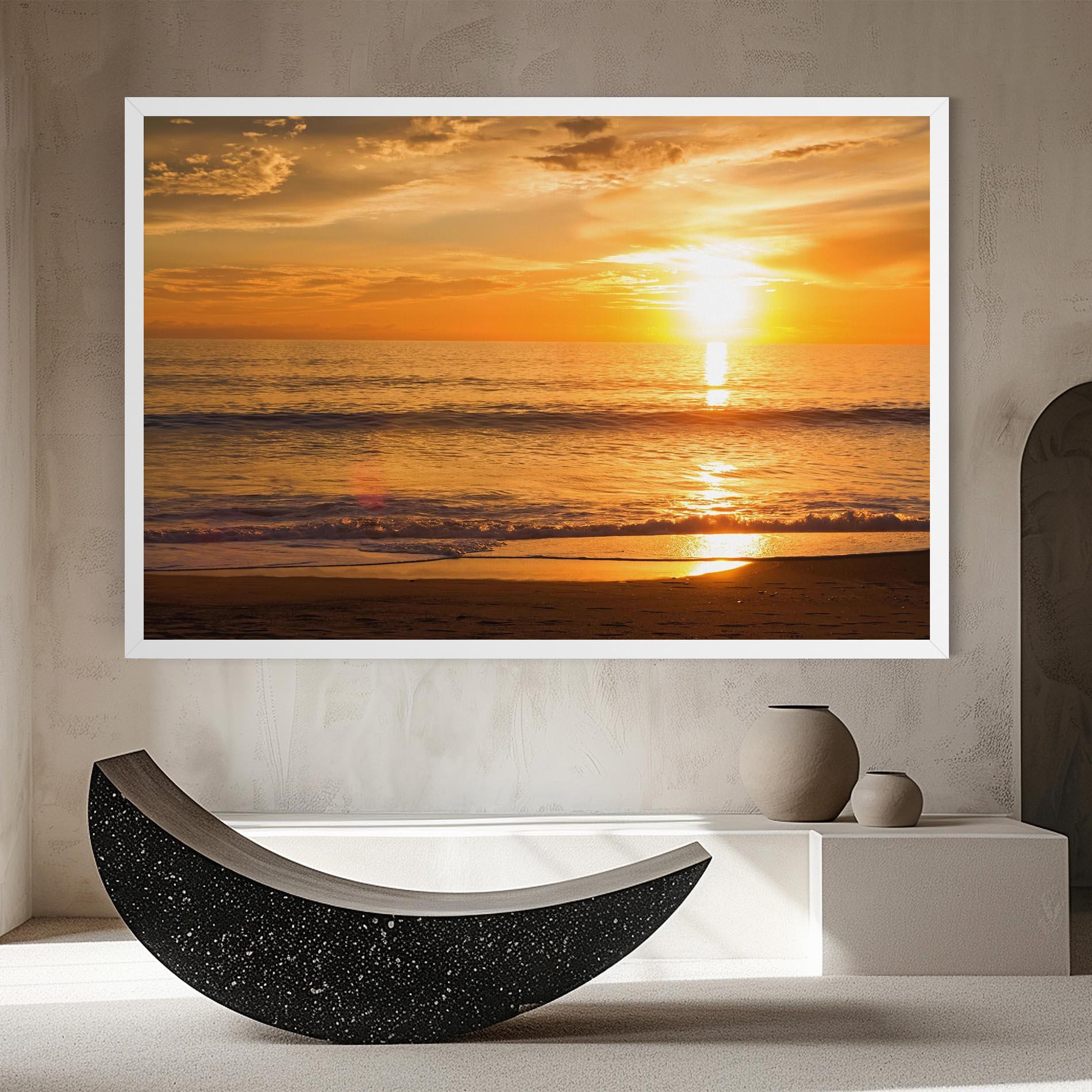 Leinwandbild Sunset Ocean Coast mockup 8