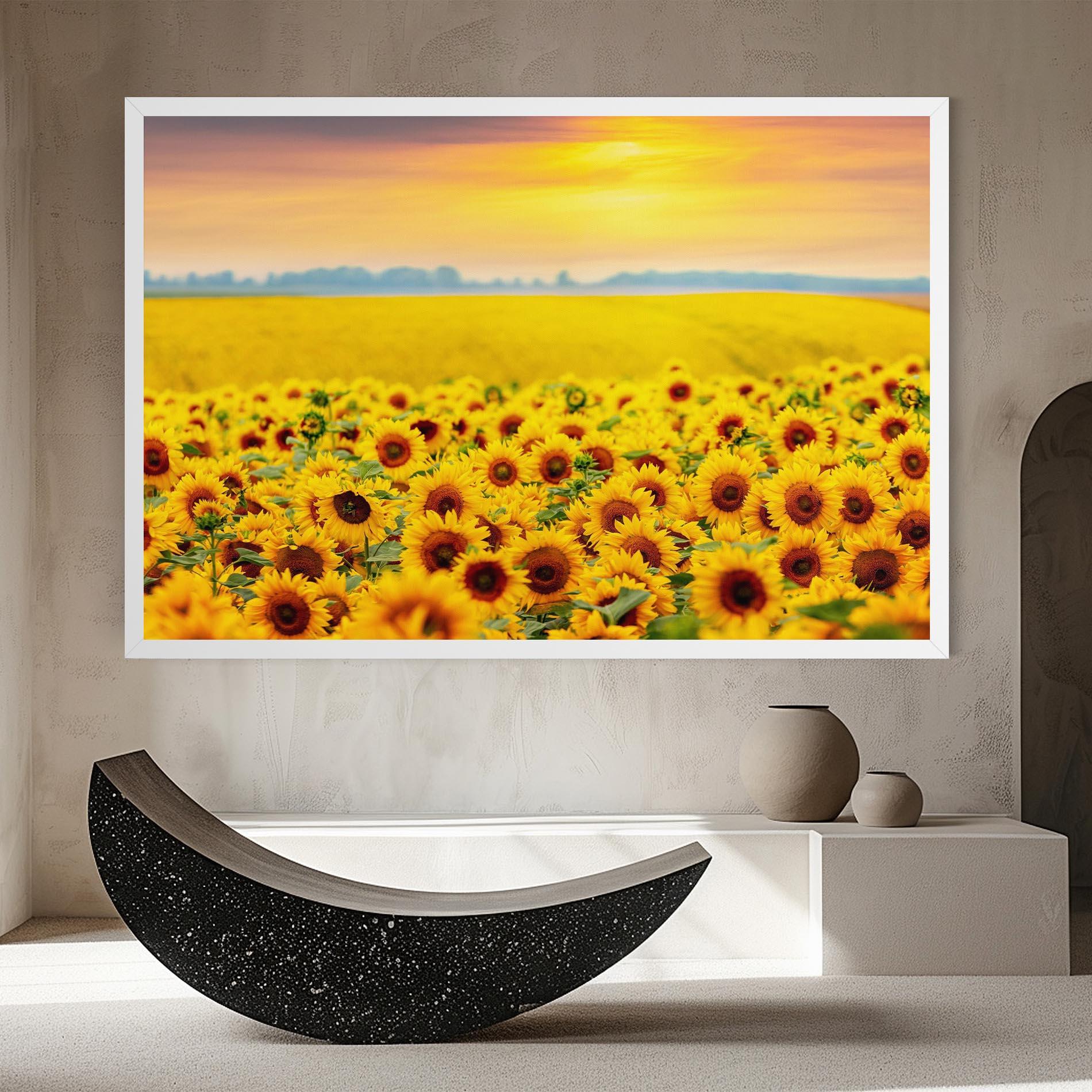 Leinwandbild Yellow Sunflowers mockup 8