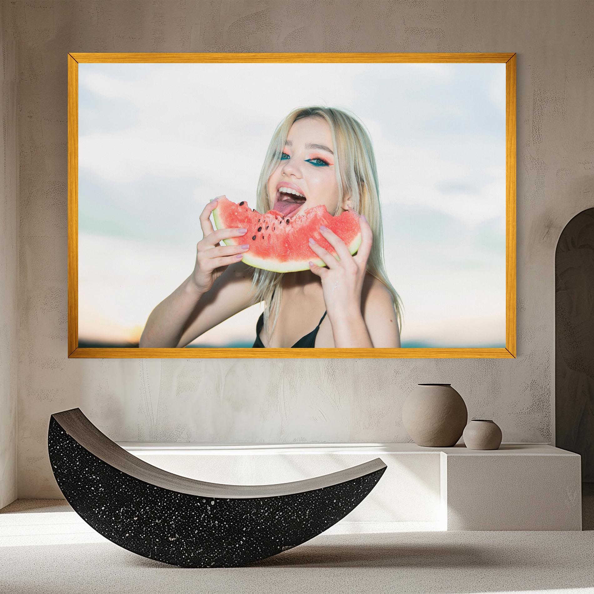 Leinwandbild Eating Watermelon mockup 8