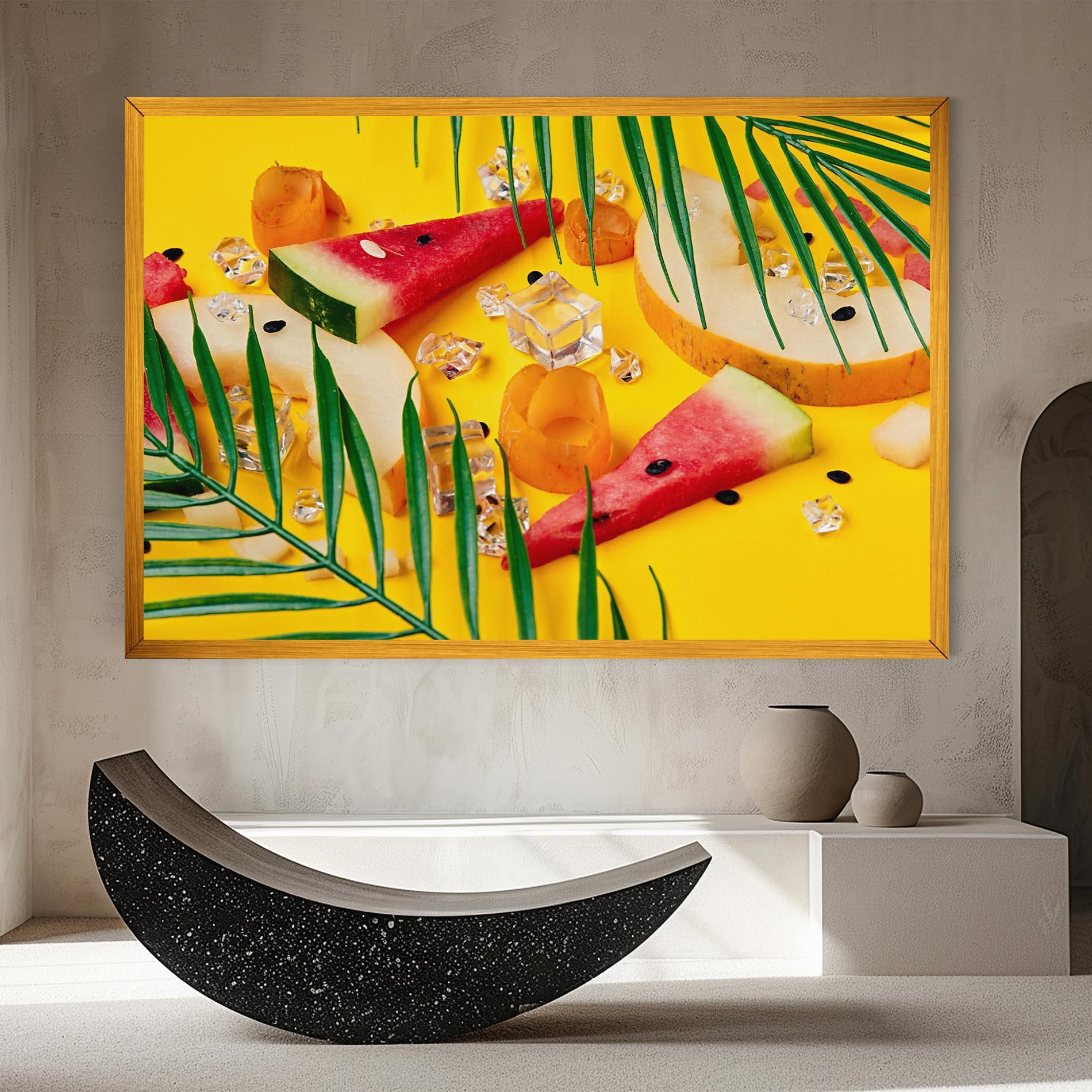 Leinwandbild Ice Cubes Fruits mockup 8