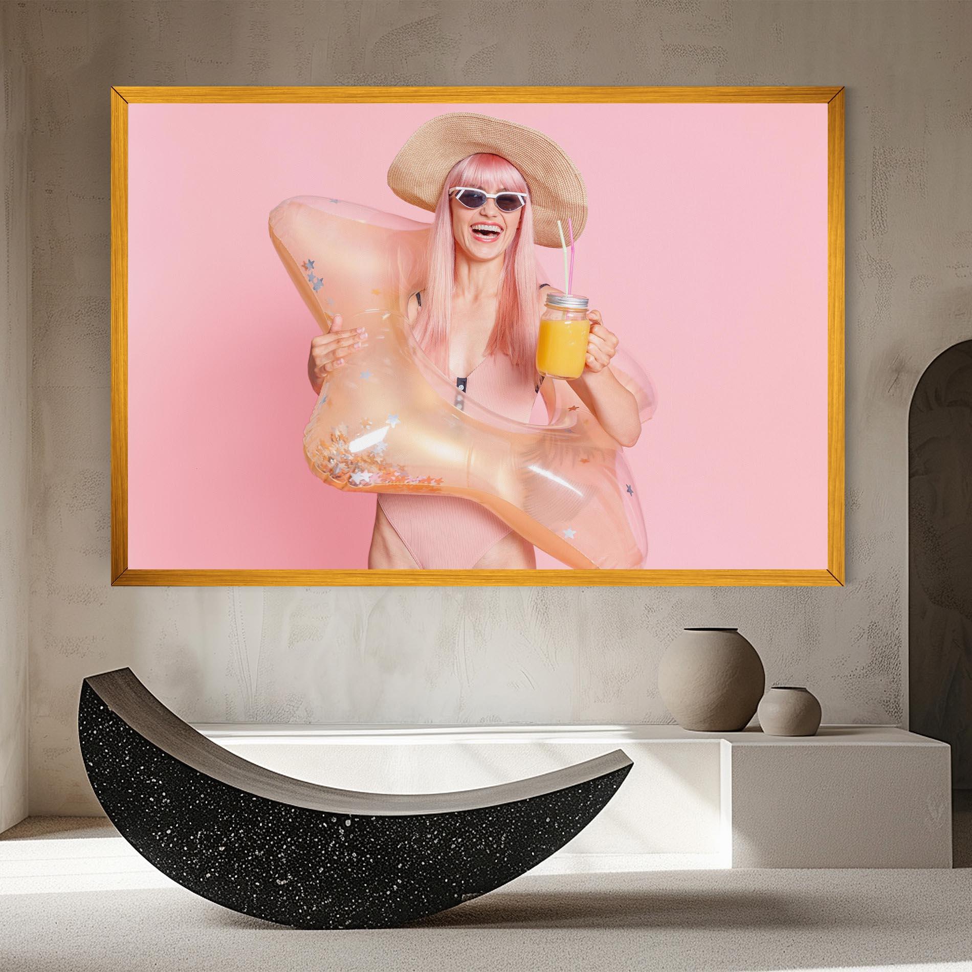 Leinwandbild Joyful Pink Woman mockup 8