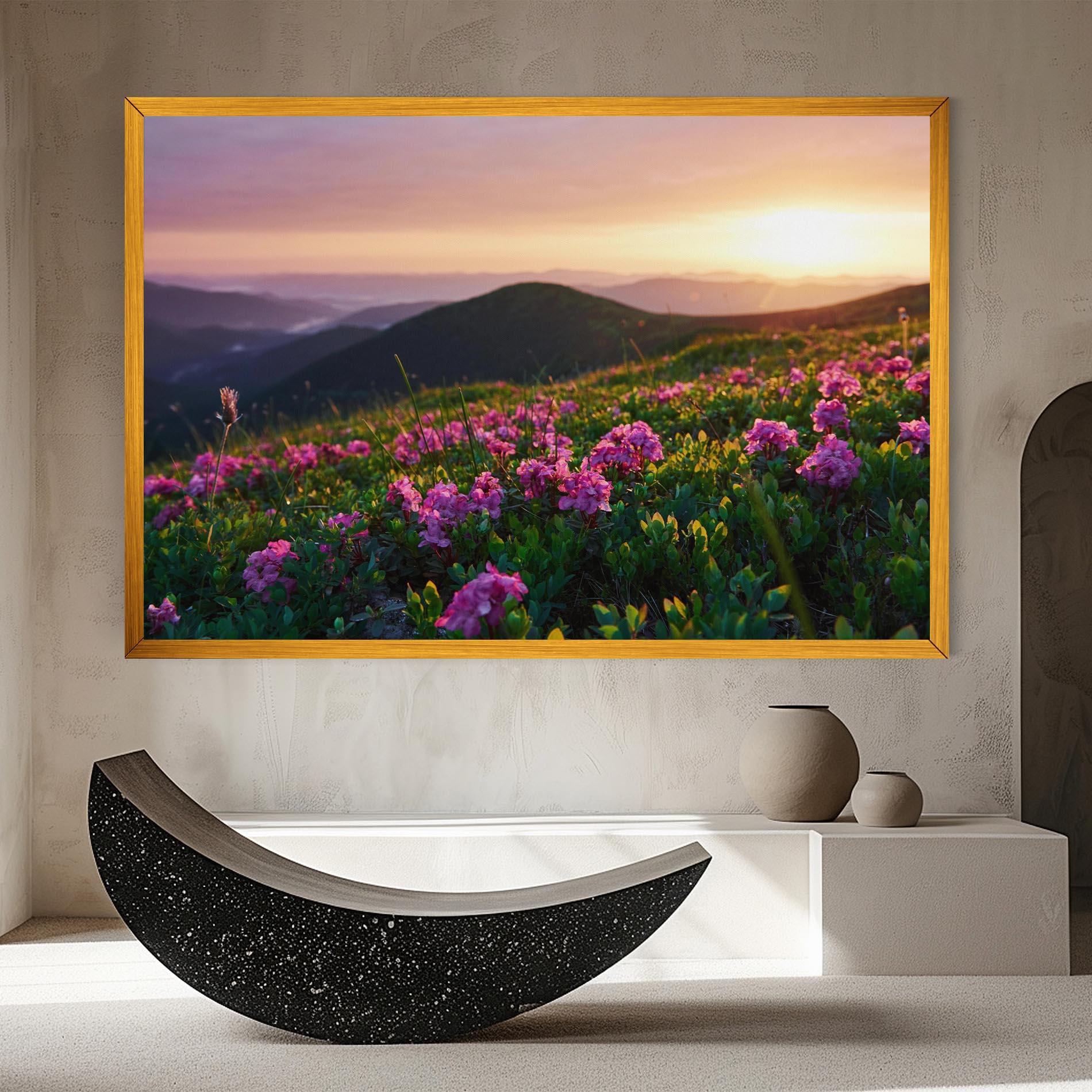 Leinwandbild Purple Summer Flowers mockup 8