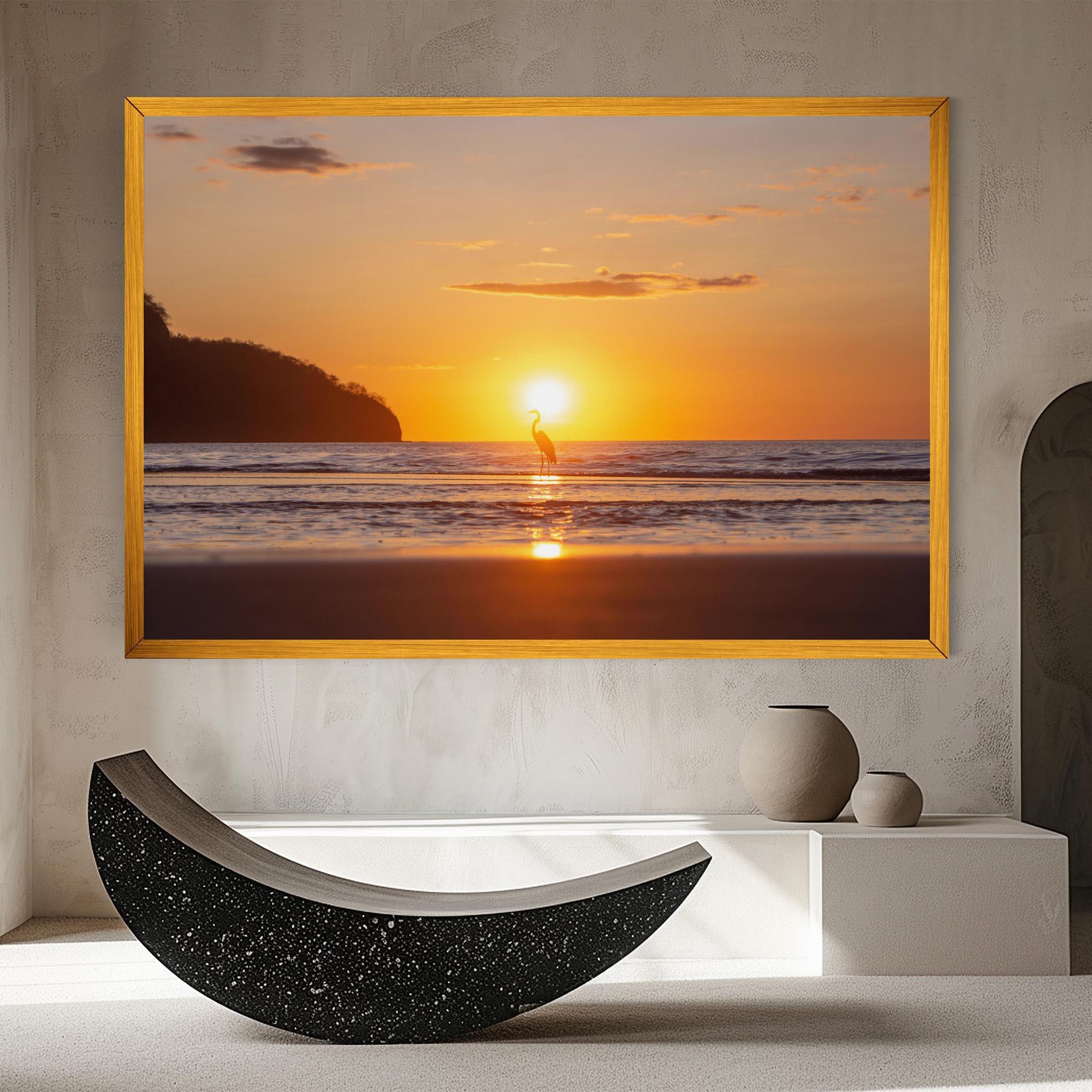 Leinwandbild Sunset Bird Silhouette mockup 8