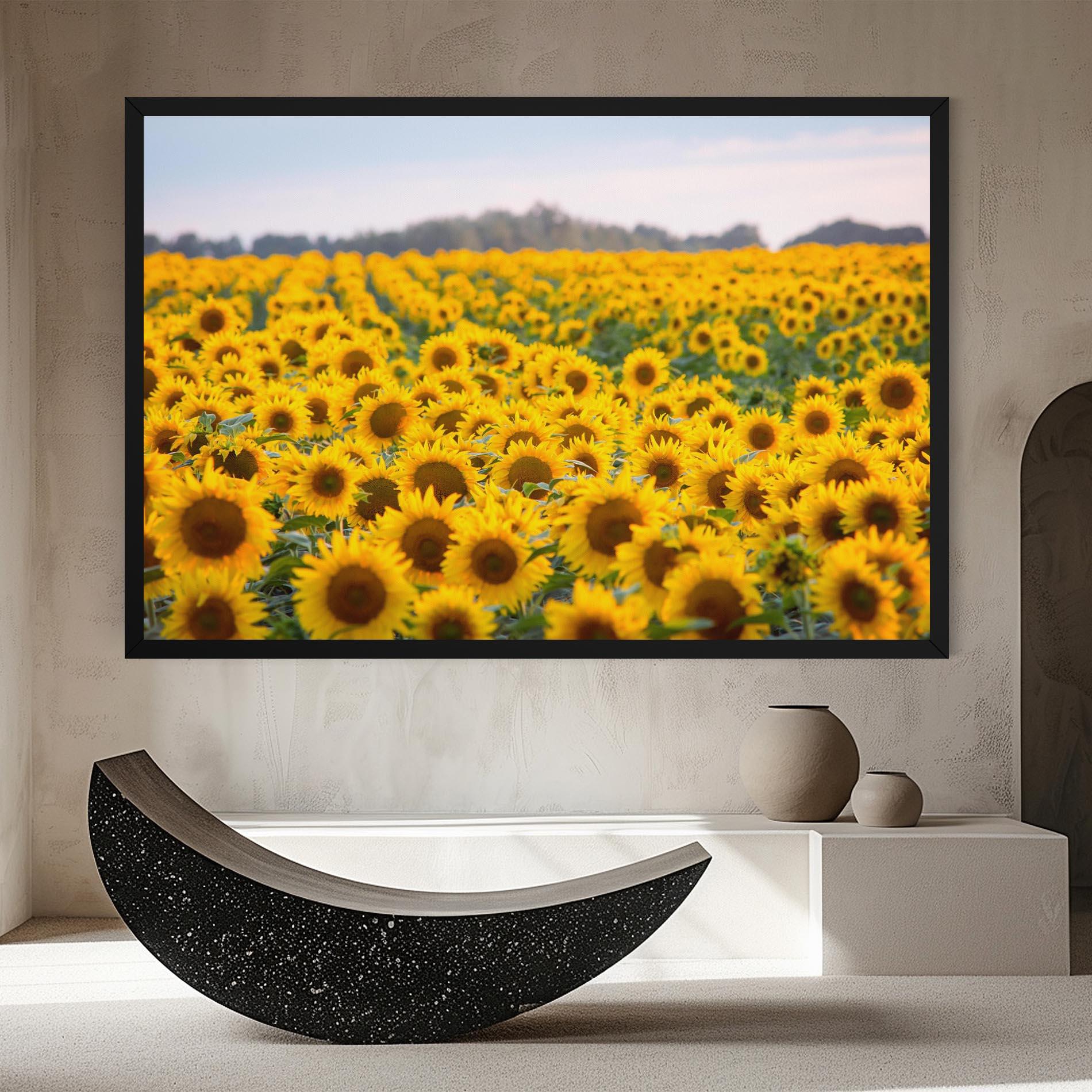 Leinwandbild Blooming Sunflowers mockup 8