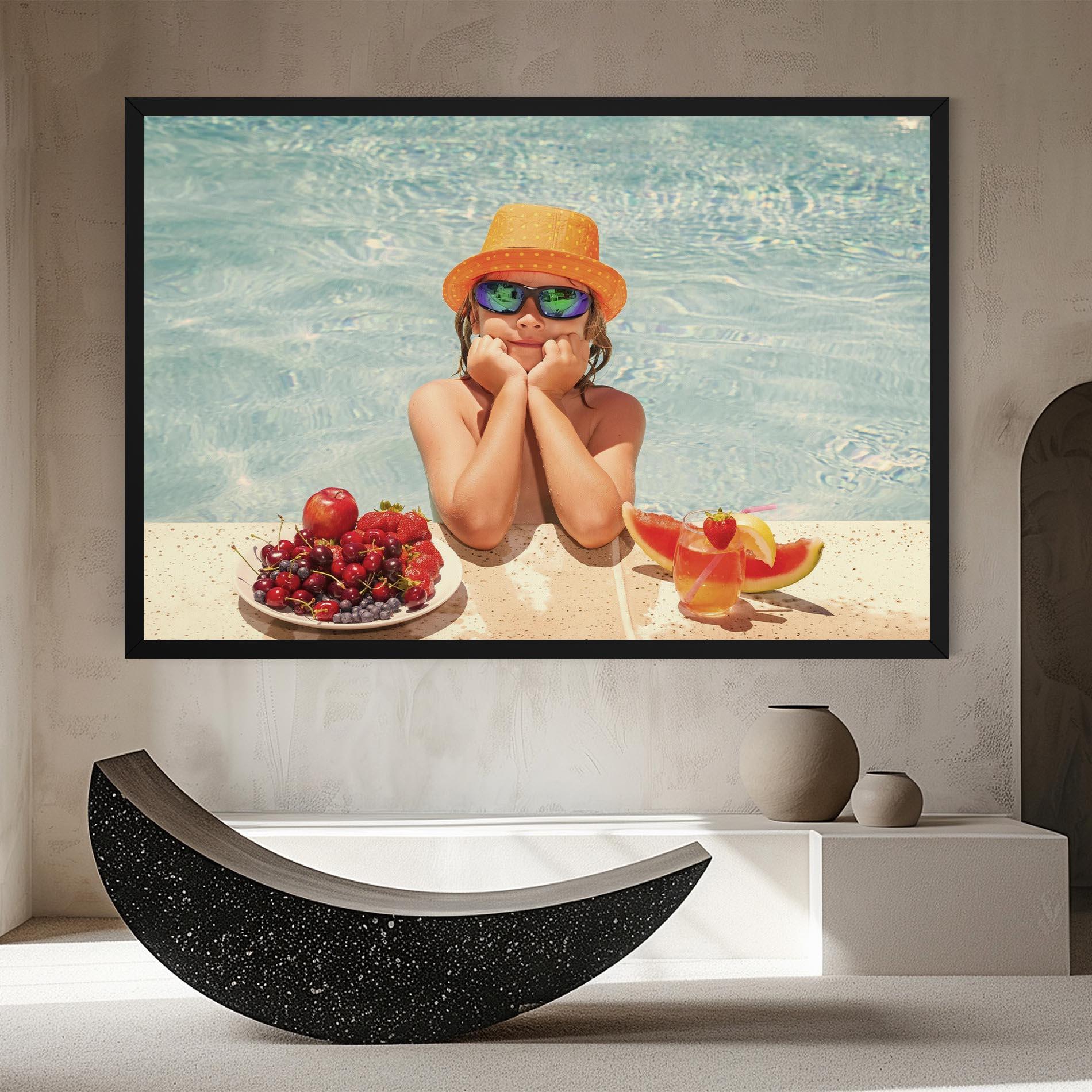 Leinwandbild Child Swimming mockup 8