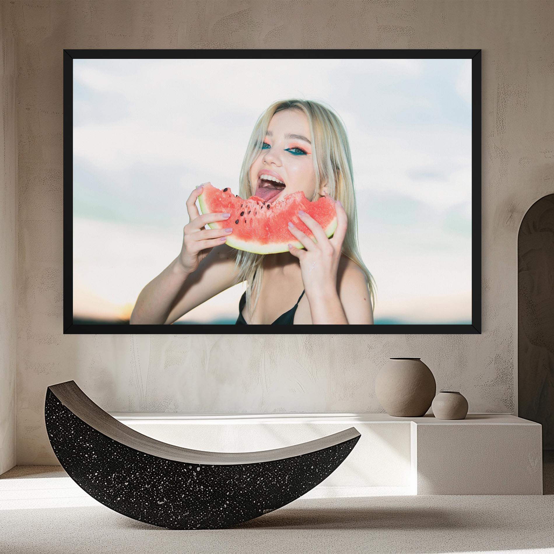 Leinwandbild Eating Watermelon mockup 8