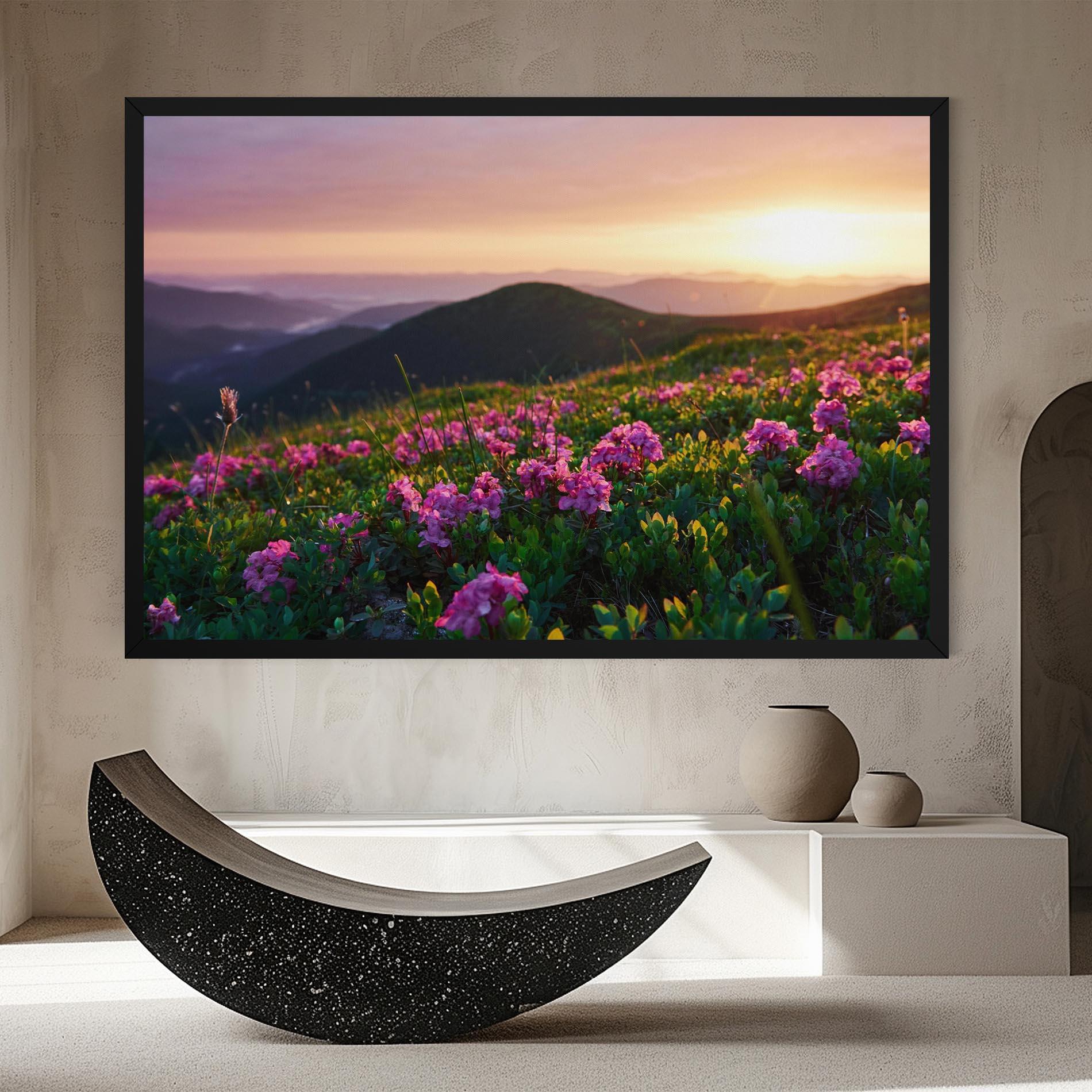 Leinwandbild Purple Summer Flowers mockup 8