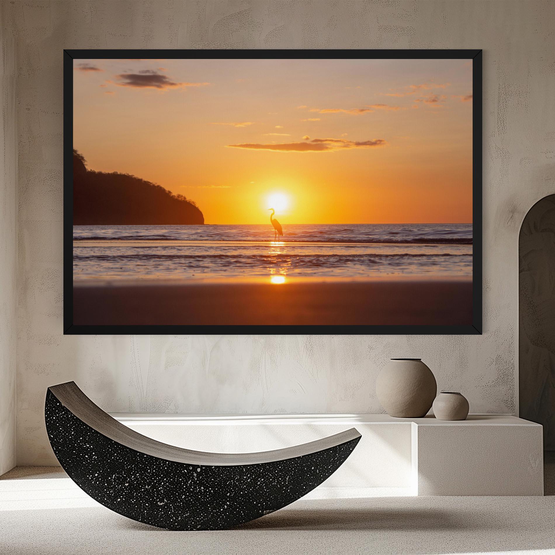 Leinwandbild Sunset Bird Silhouette mockup 8