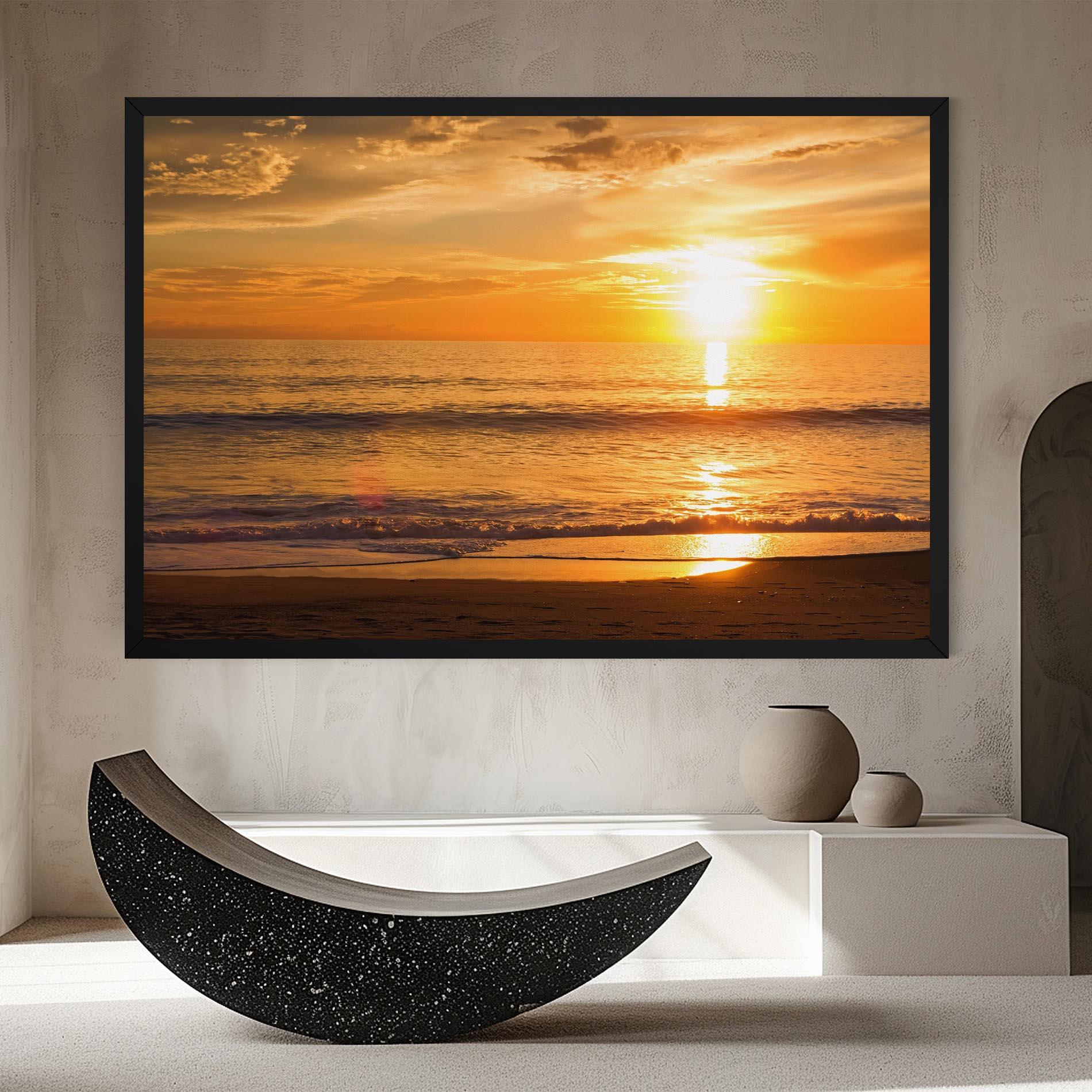 Leinwandbild Sunset Ocean Coast mockup 8
