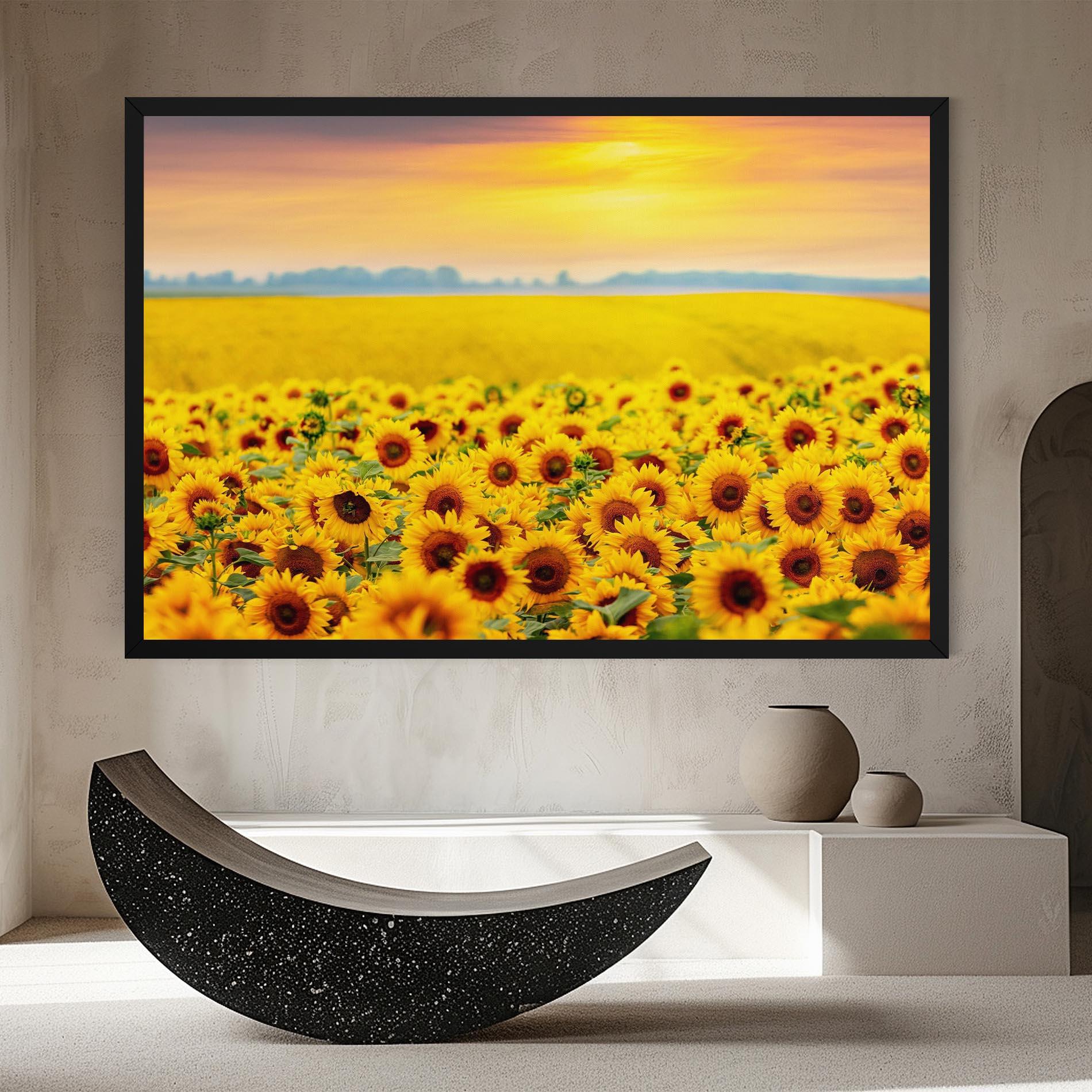 Leinwandbild Yellow Sunflowers mockup 8