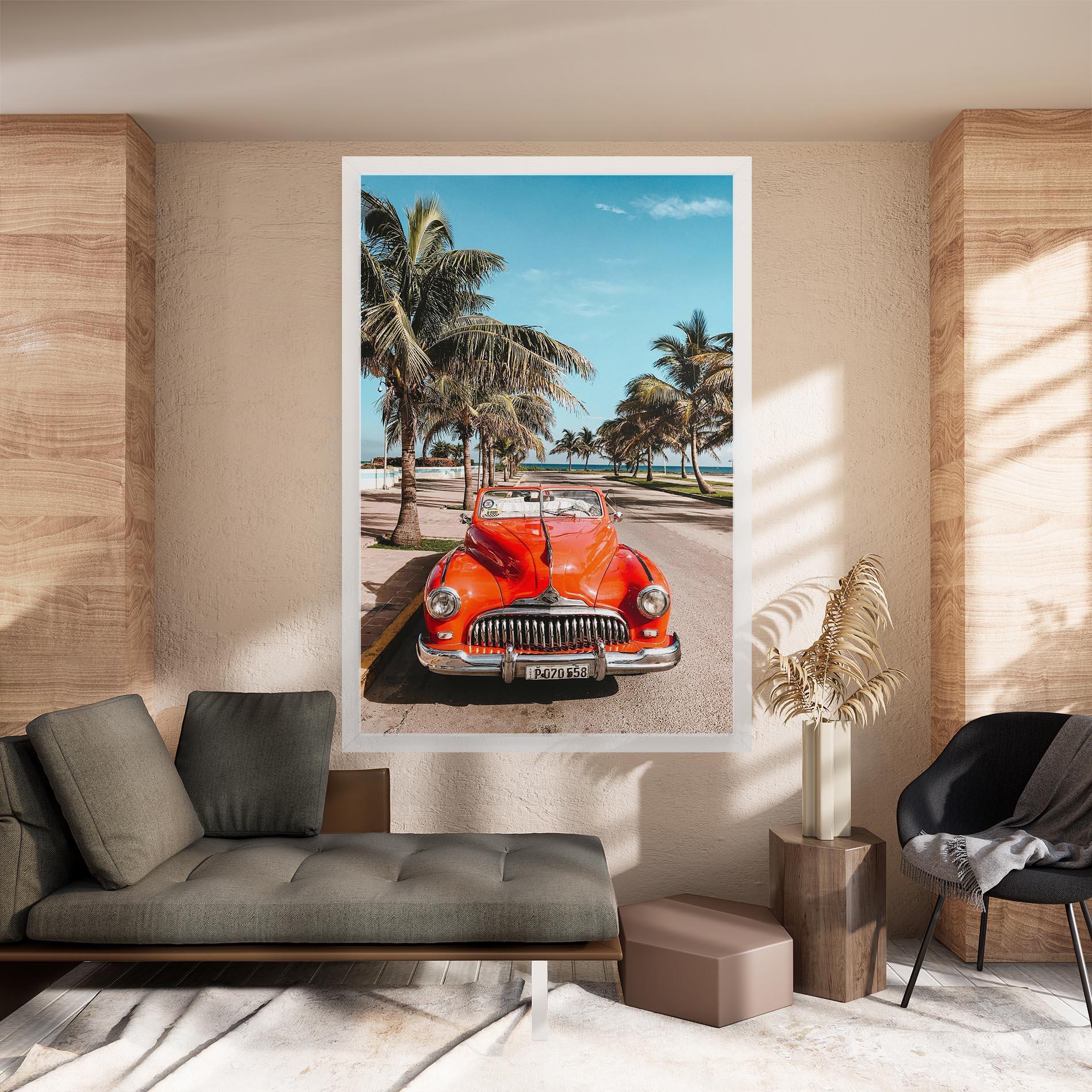 Leinwandbild Red Summer Car mockup 8