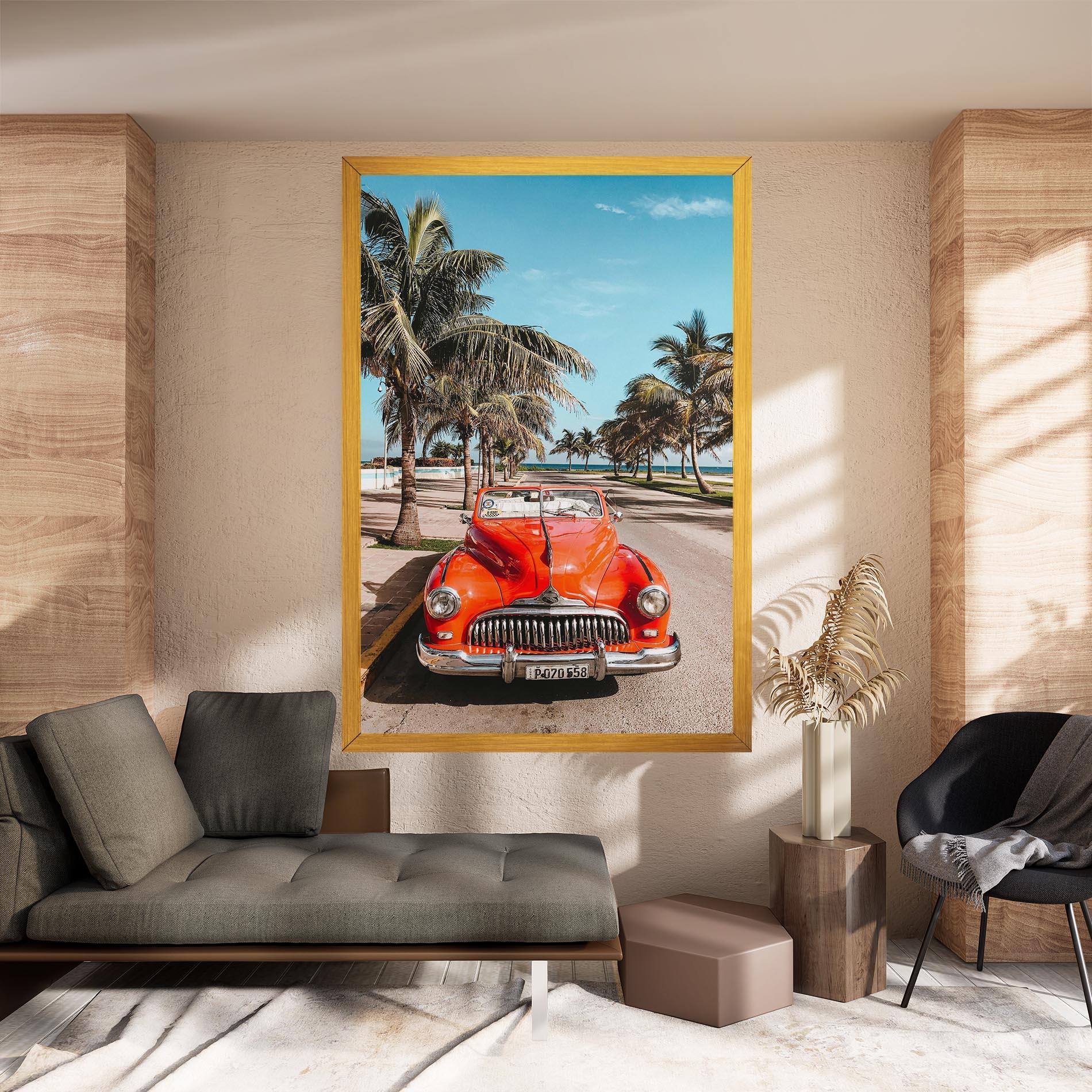 Leinwandbild Red Summer Car mockup 8