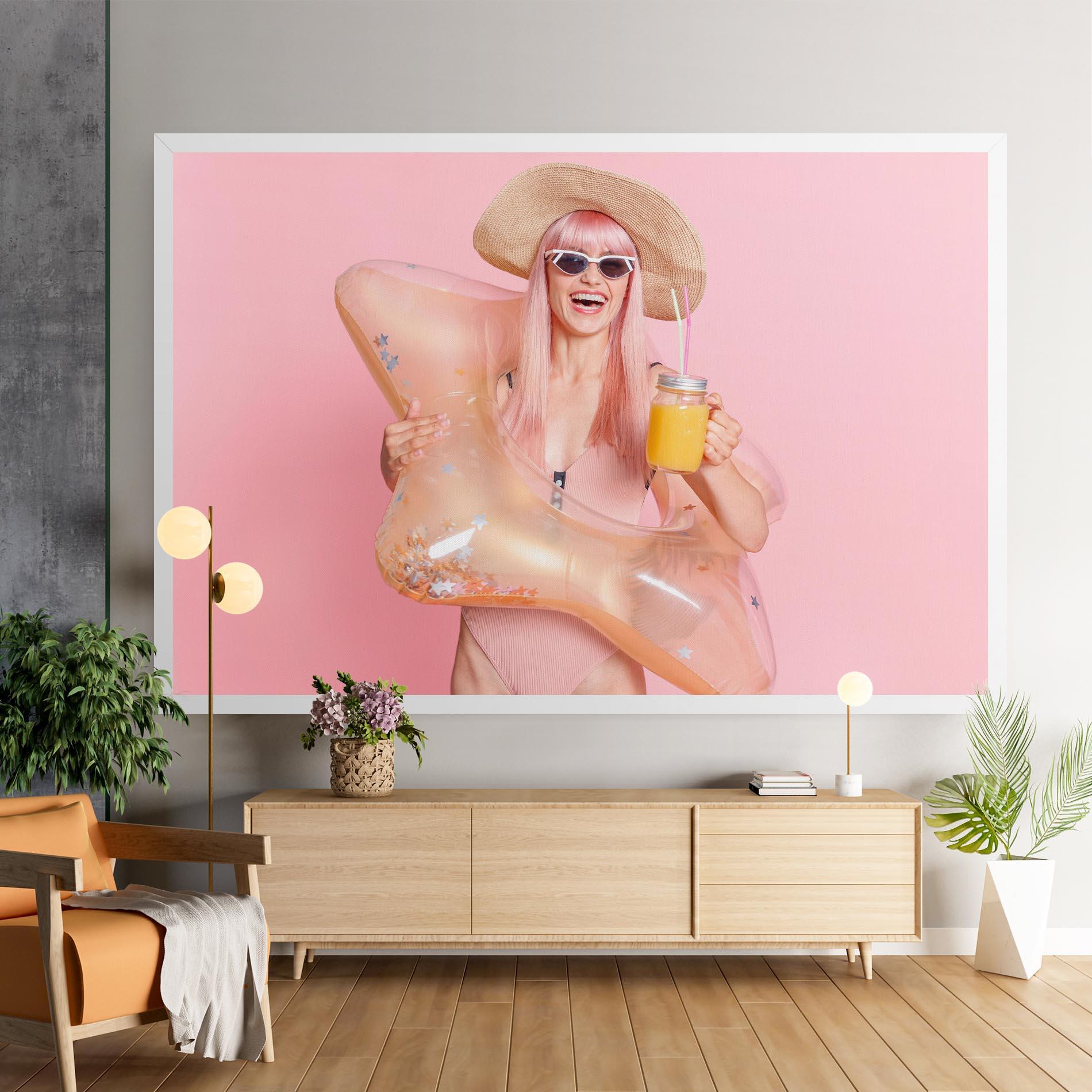 Leinwandbild Joyful Pink Woman mockup 9