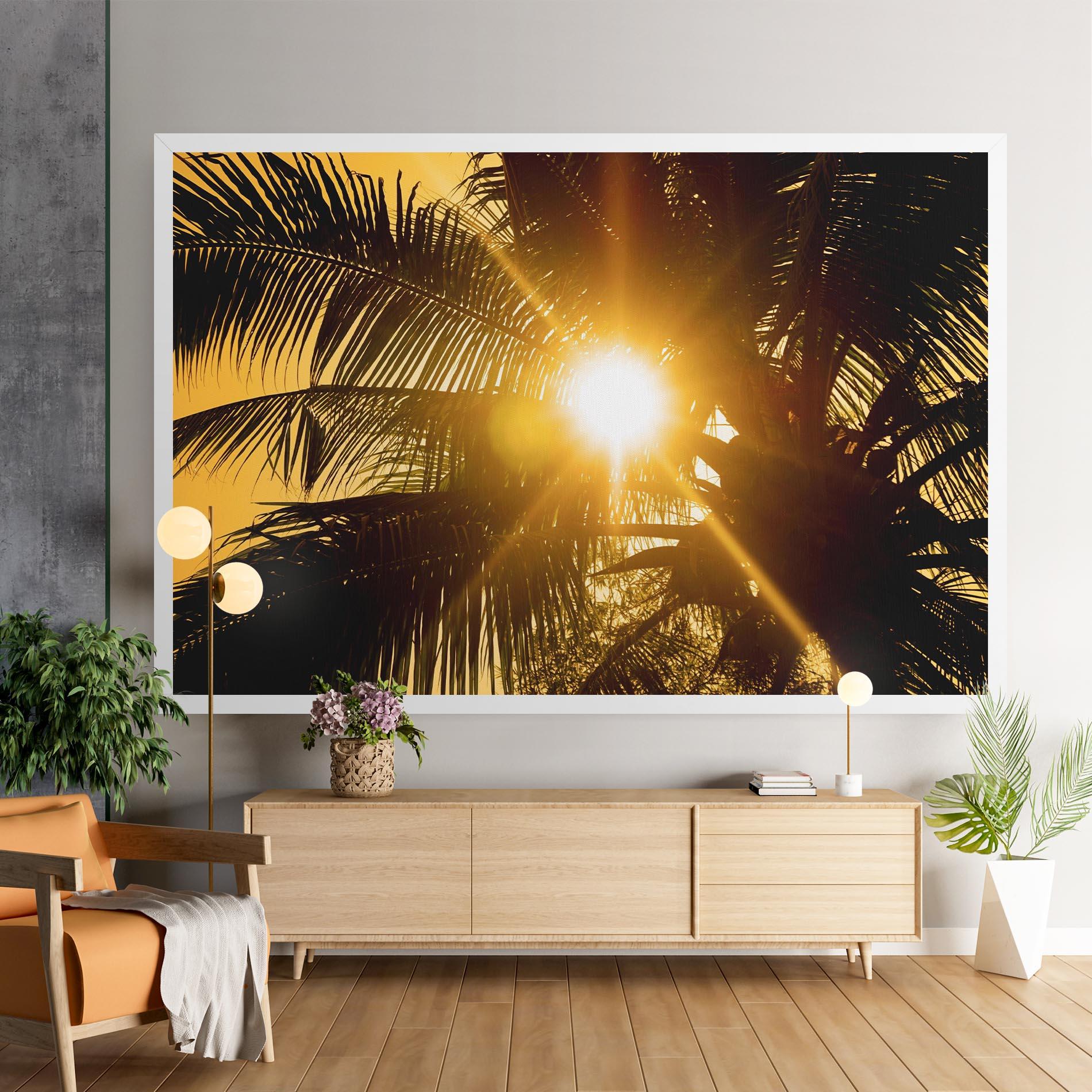 Leinwandbild Palm Trees Sun mockup 9