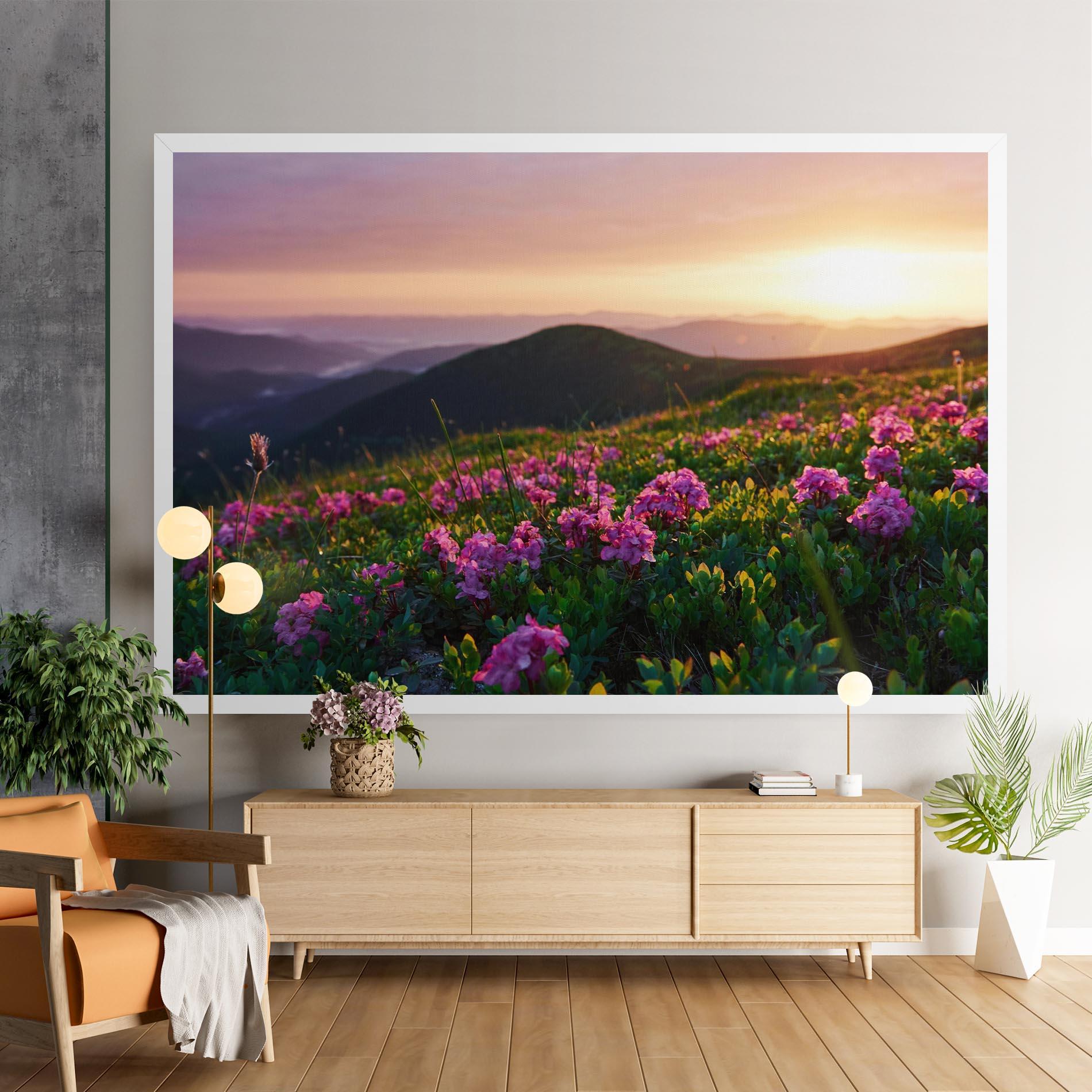 Leinwandbild Purple Summer Flowers mockup 9