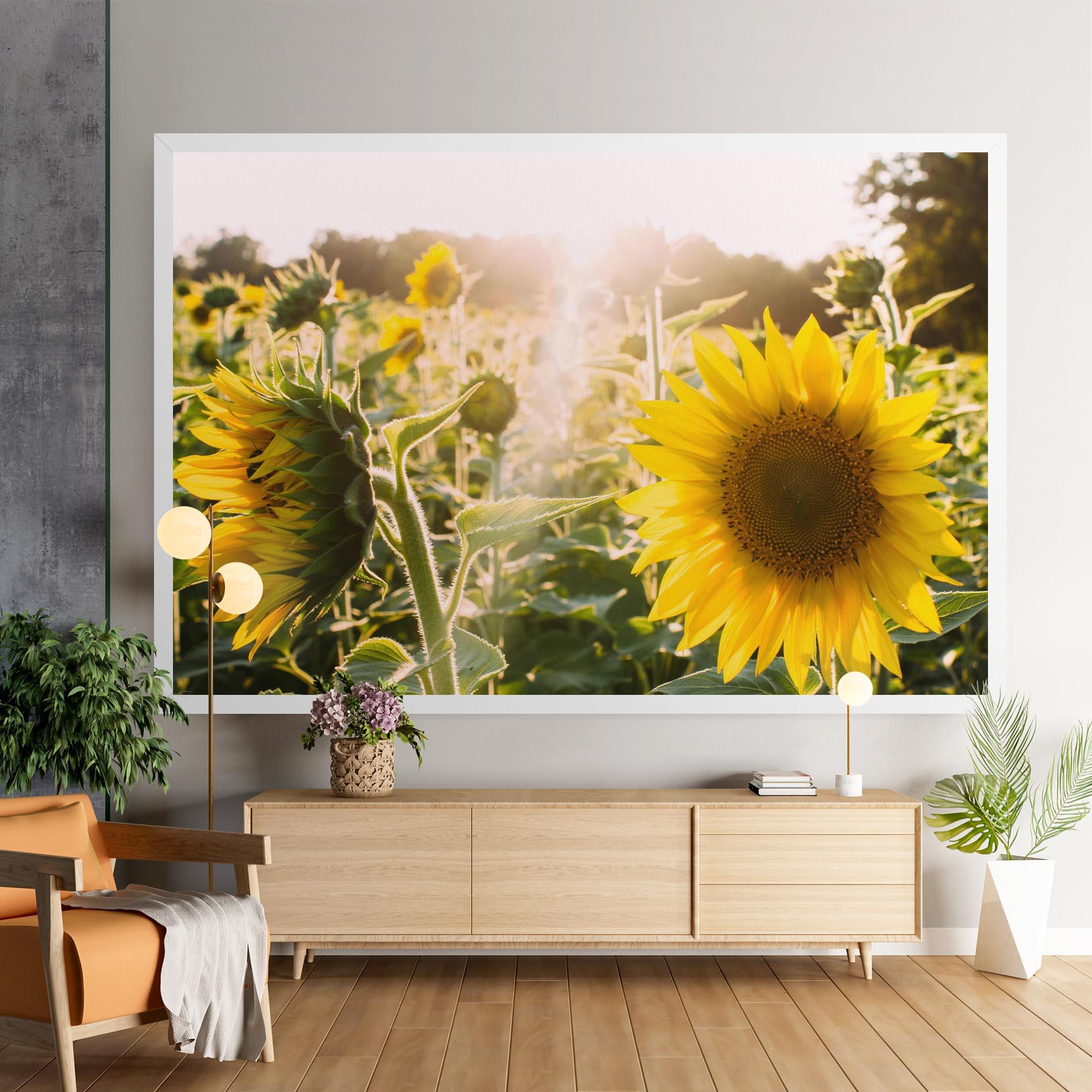 Leinwandbild Yellow Sun Flower mockup 9