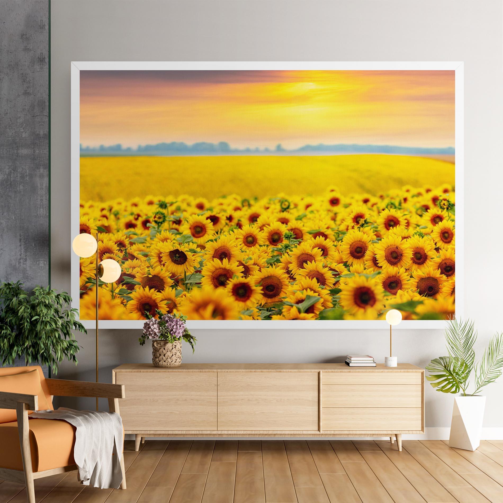 Leinwandbild Yellow Sunflowers mockup 9
