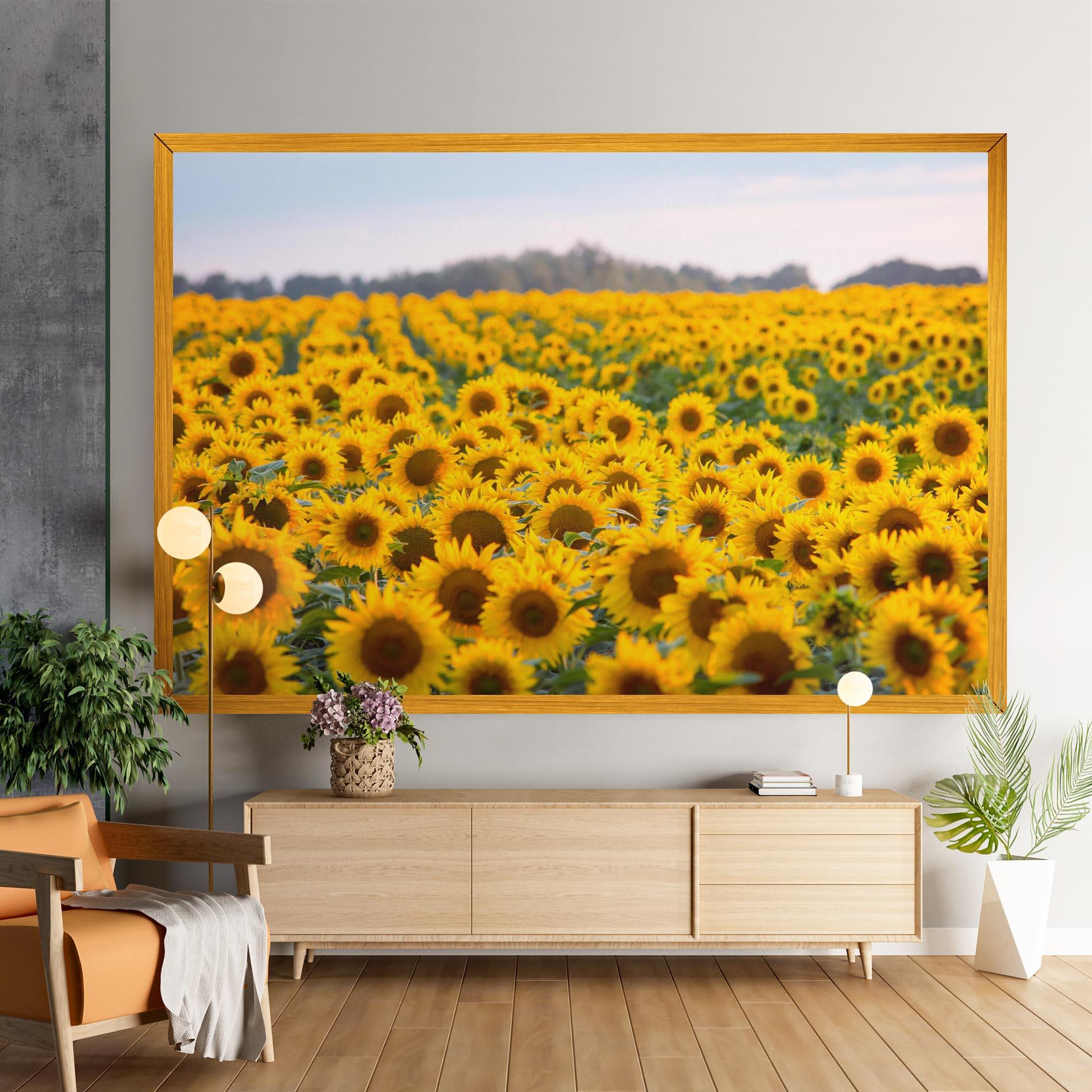 Leinwandbild Blooming Sunflowers mockup 9