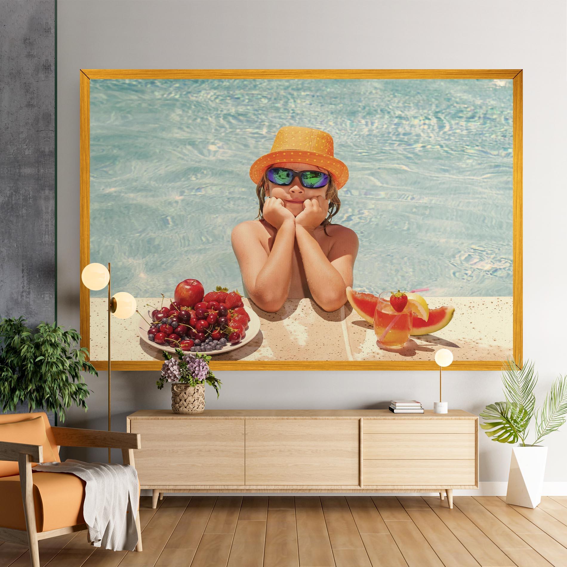 Leinwandbild Child Swimming mockup 9