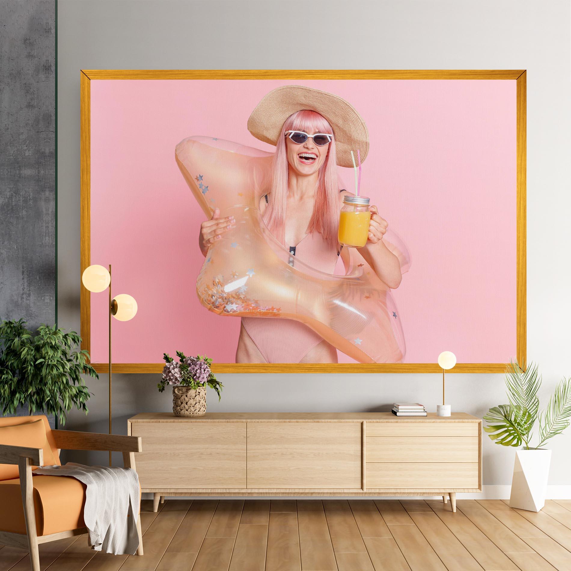 Leinwandbild Joyful Pink Woman mockup 9