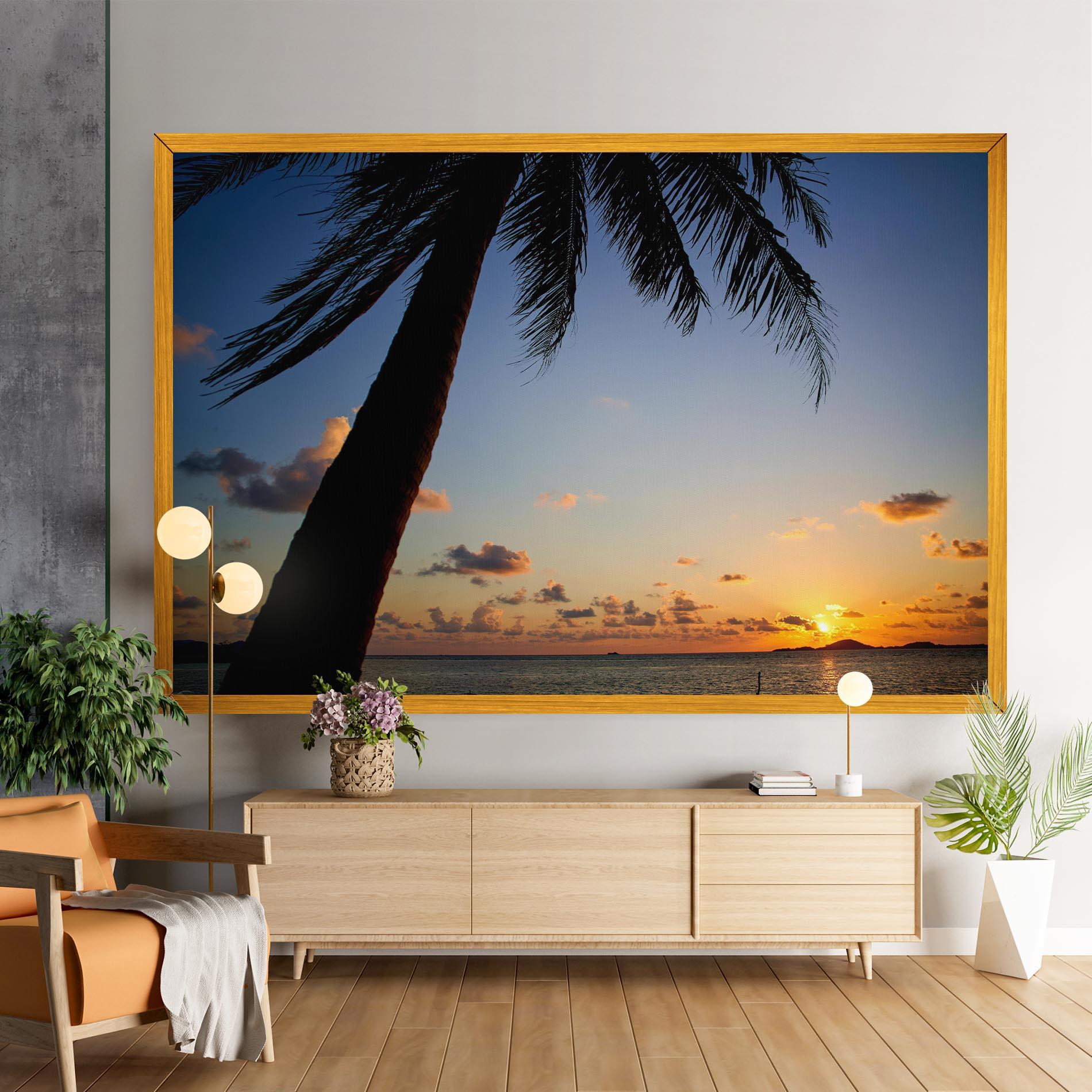 Leinwandbild Palm Tree Silhouette mockup 9