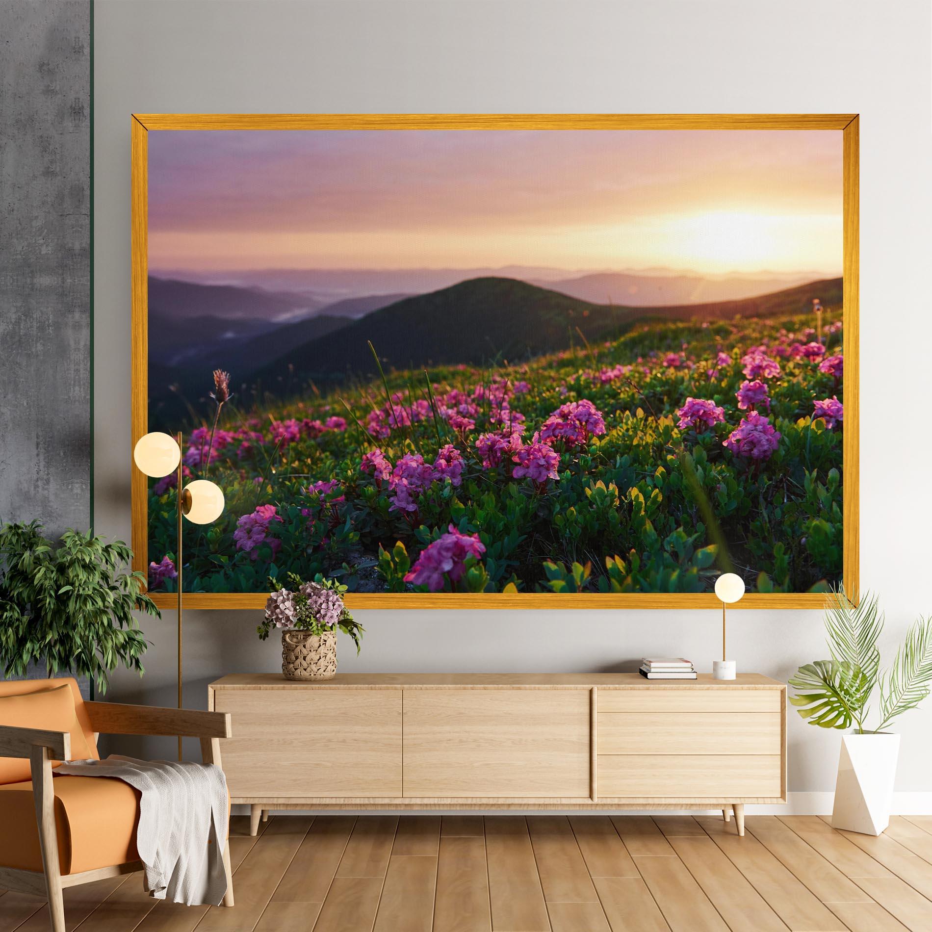 Leinwandbild Purple Summer Flowers mockup 9