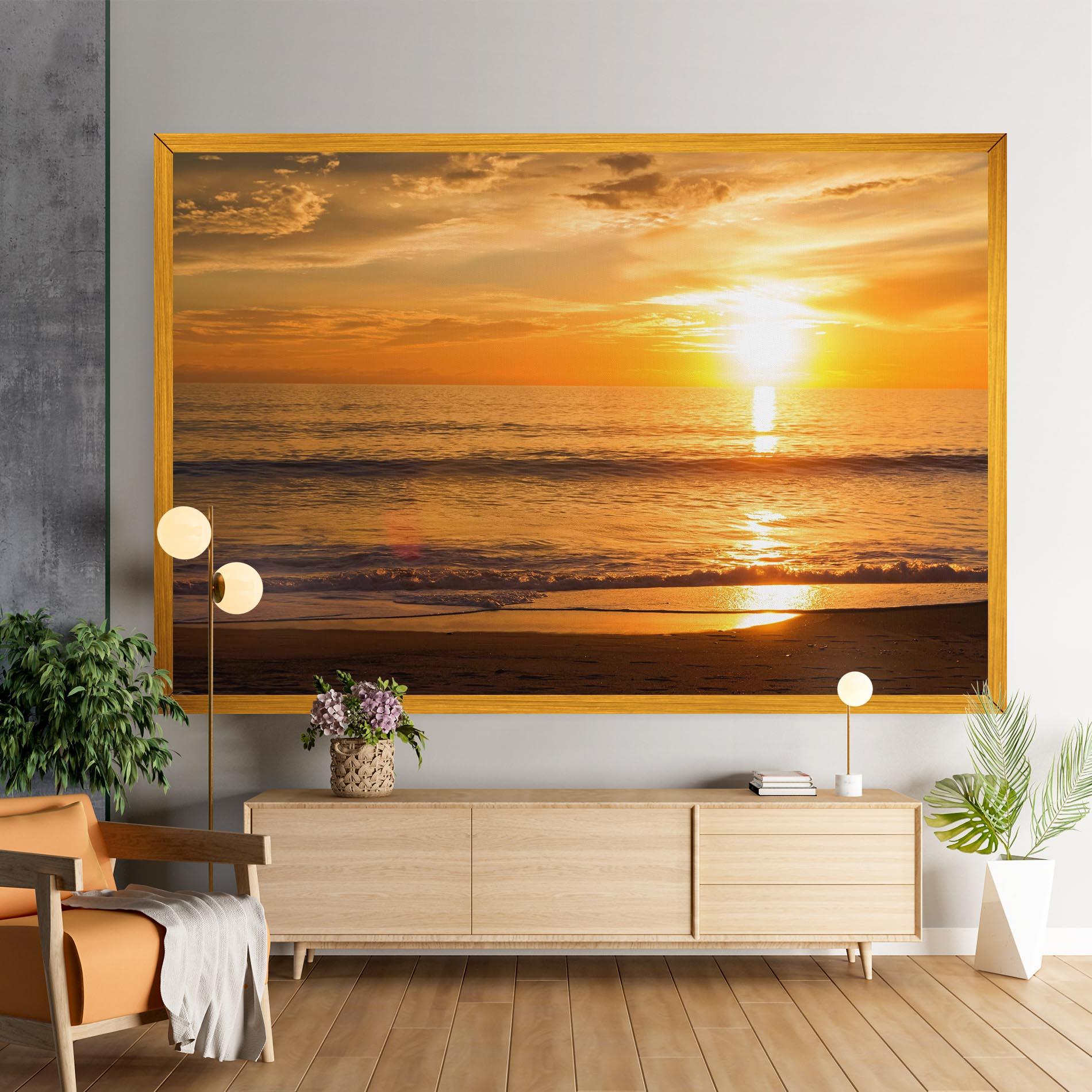 Leinwandbild Sunset Ocean Coast mockup 9