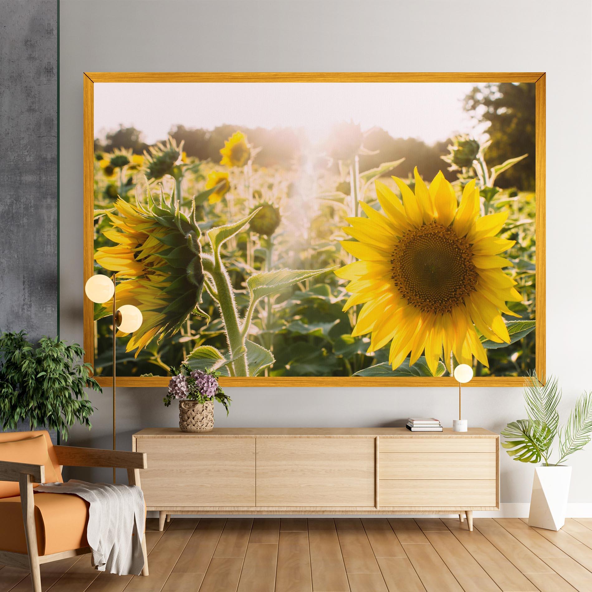 Leinwandbild Yellow Sun Flower mockup 9