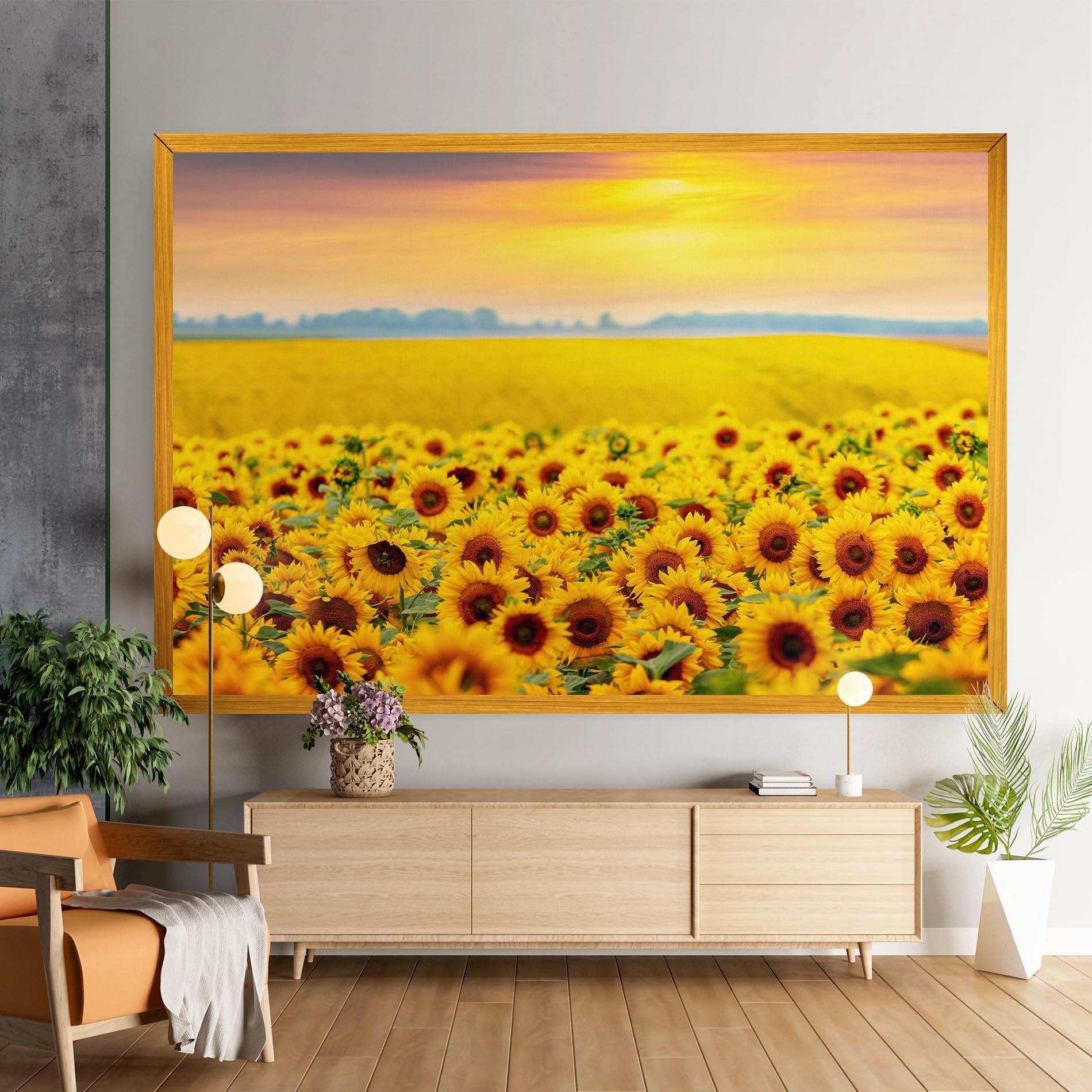 Leinwandbild Yellow Sunflowers mockup 9