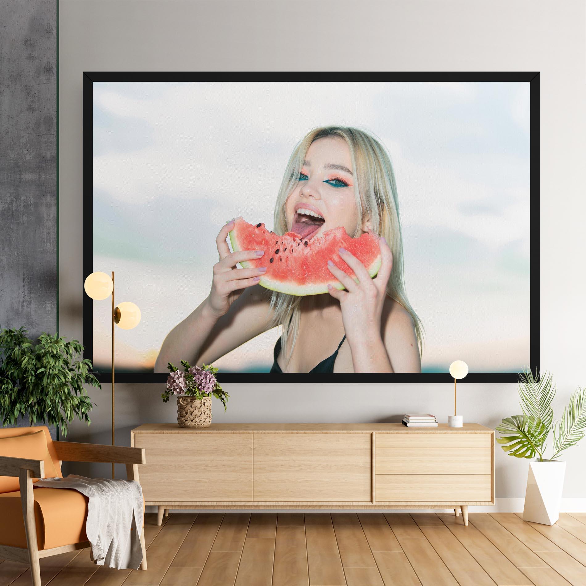 Leinwandbild Eating Watermelon mockup 9