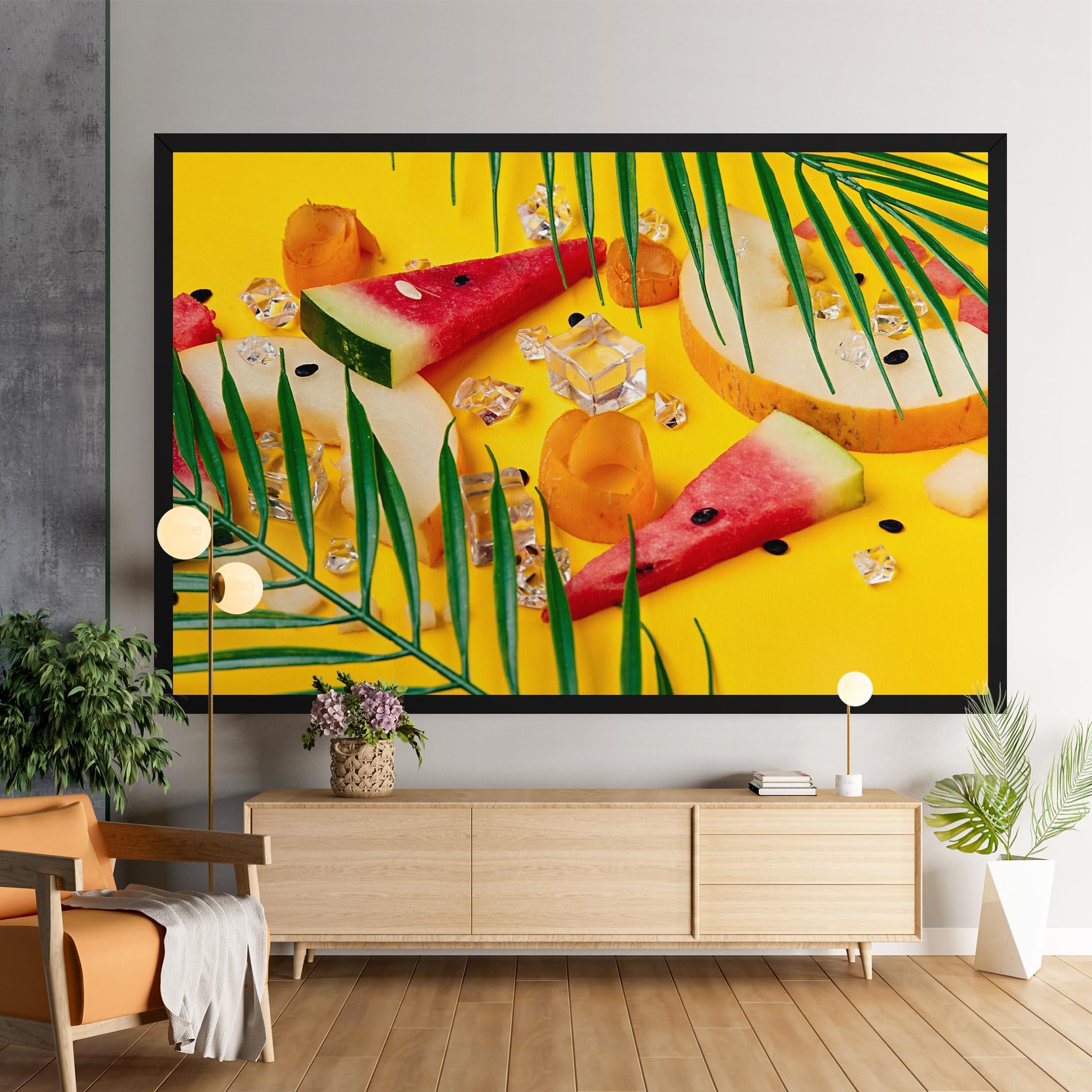Leinwandbild Ice Cubes Fruits mockup 9