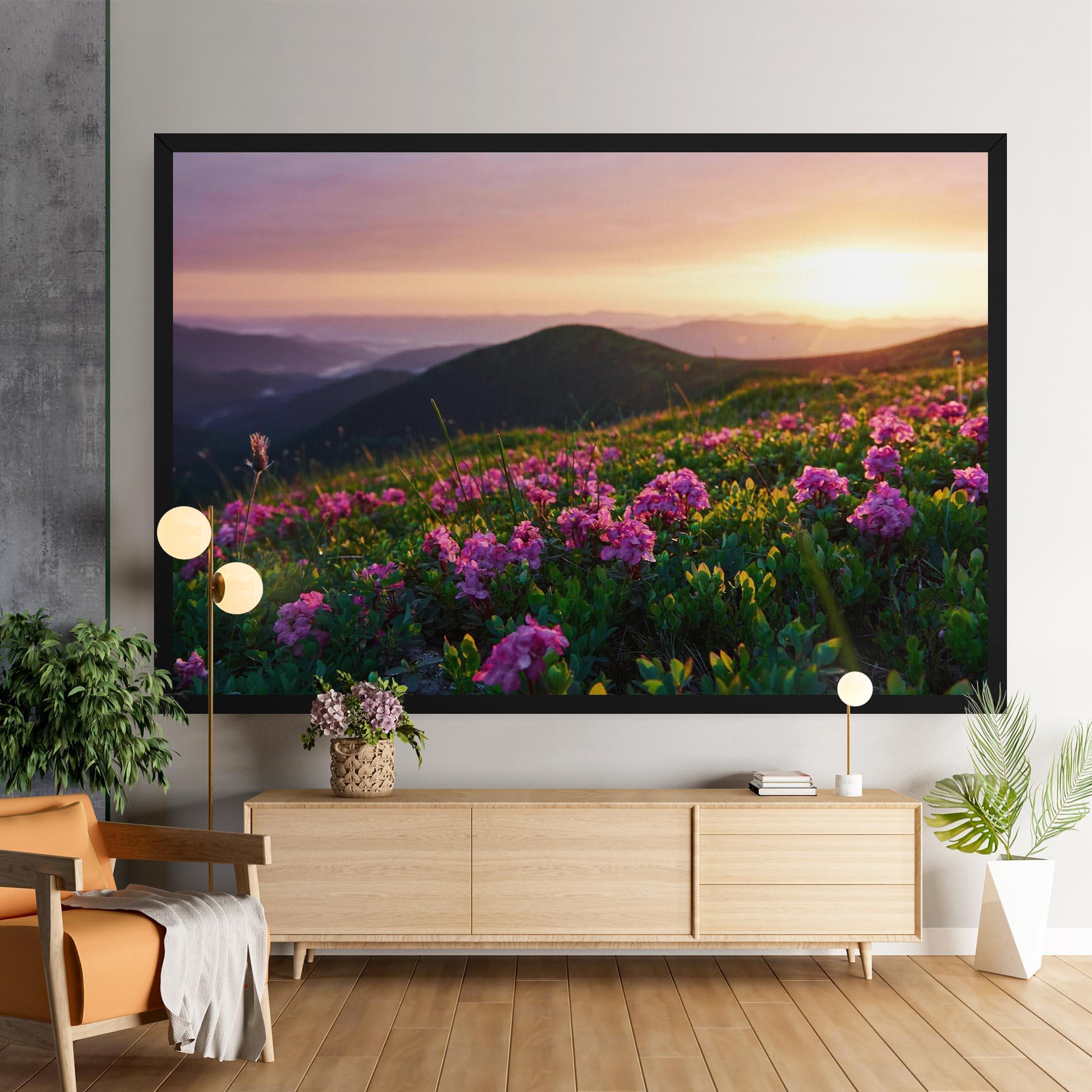 Leinwandbild Purple Summer Flowers mockup 9