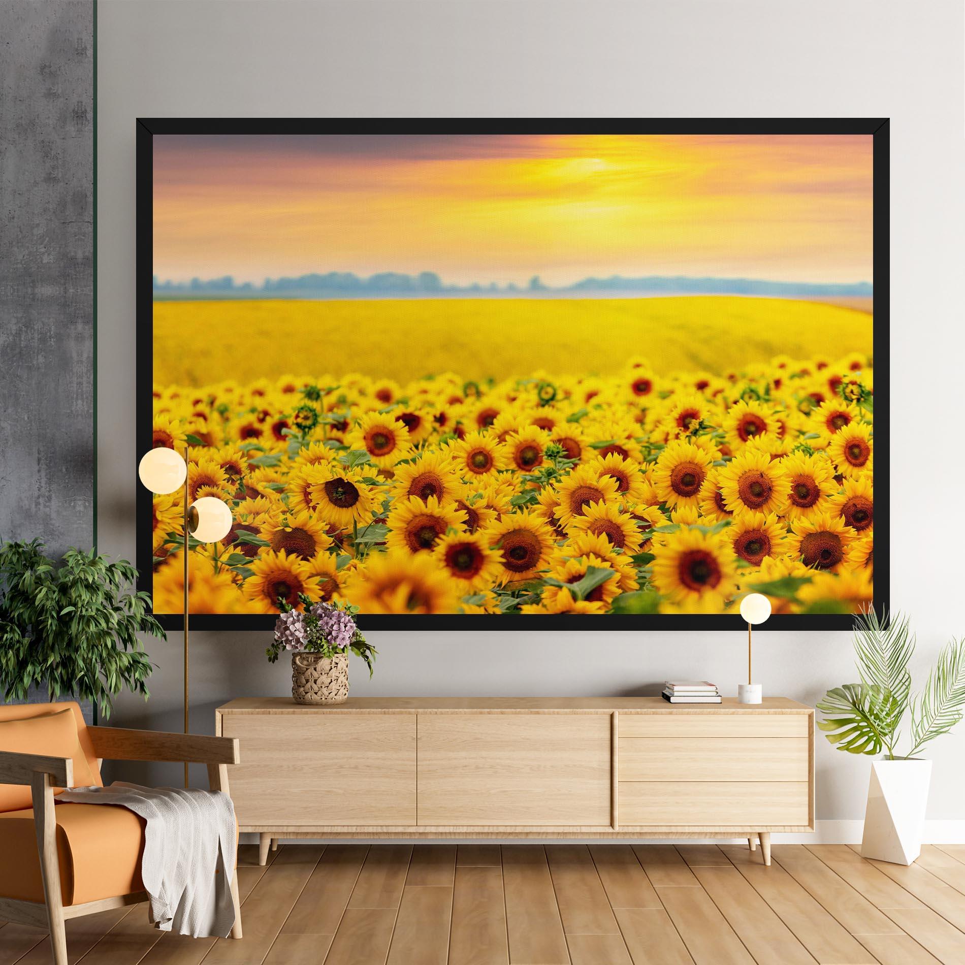 Leinwandbild Yellow Sunflowers mockup 9