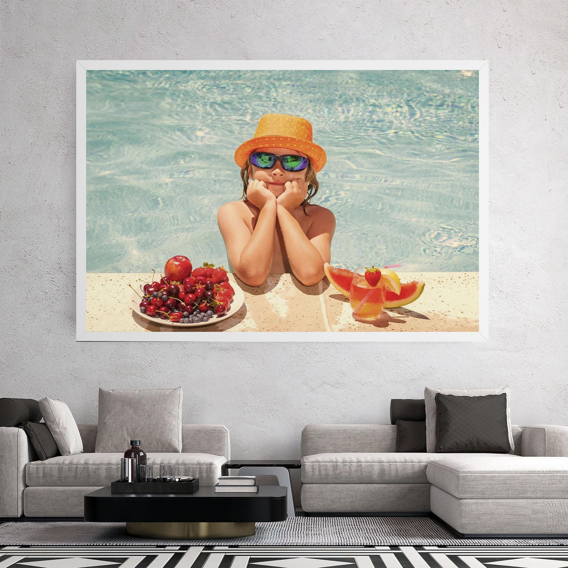 Leinwandbild Child Swimming mockup 2