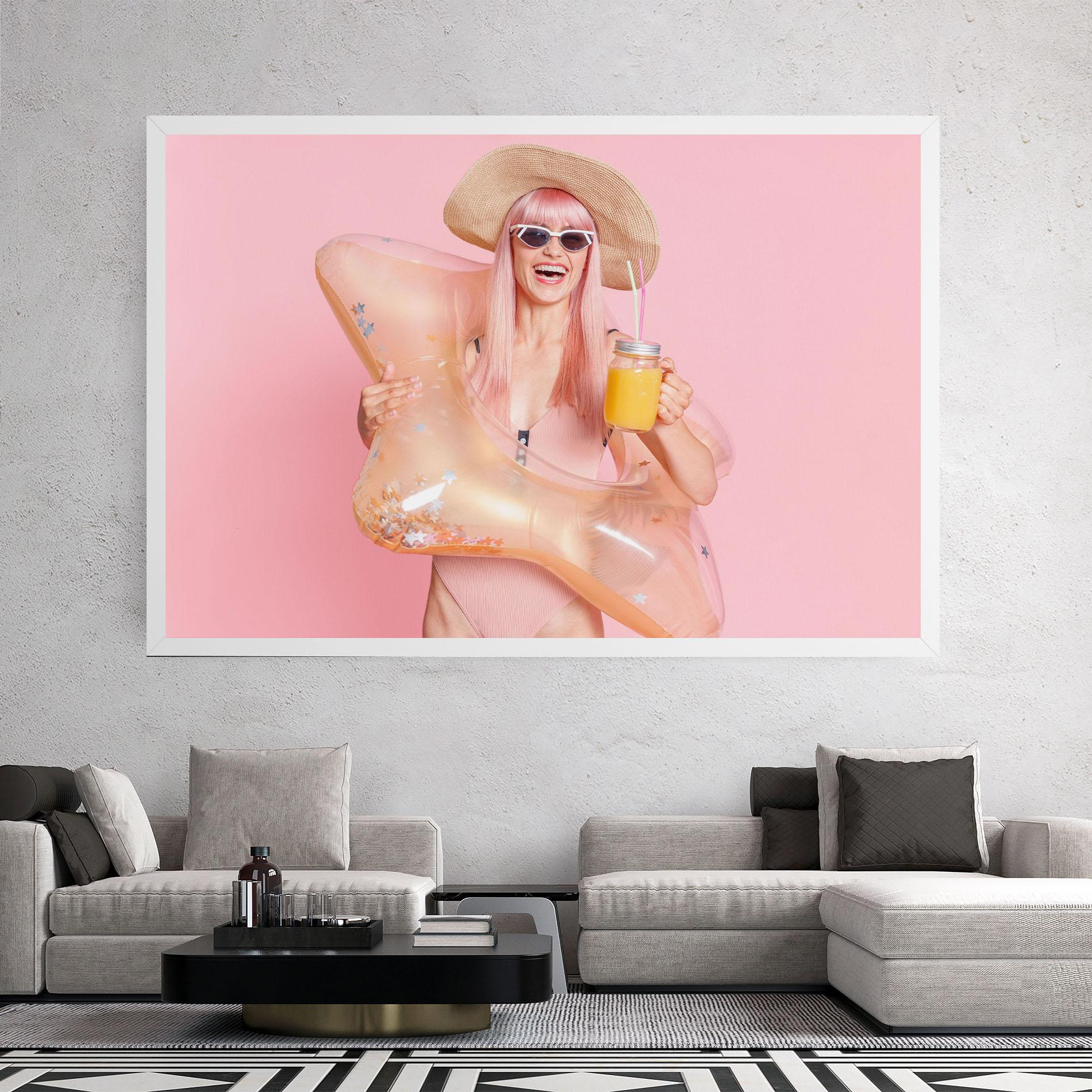 Leinwandbild Joyful Pink Woman mockup 2