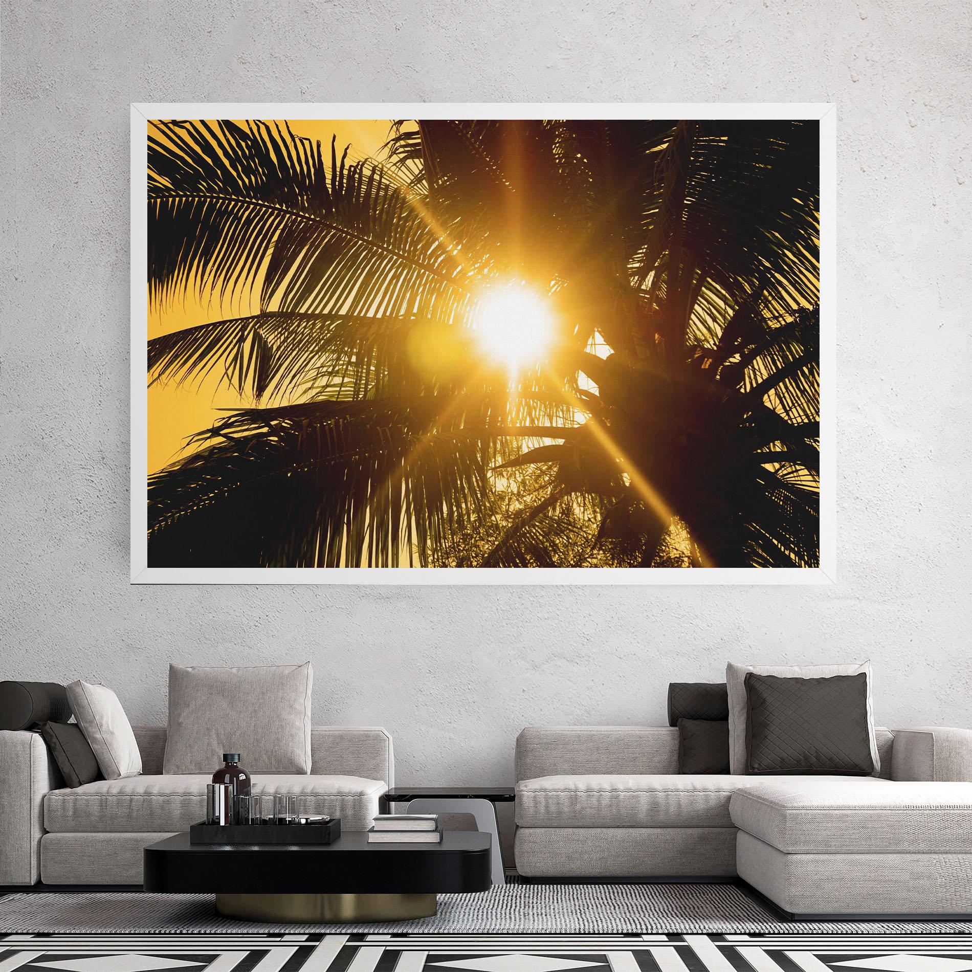Leinwandbild Palm Trees Sun mockup 2