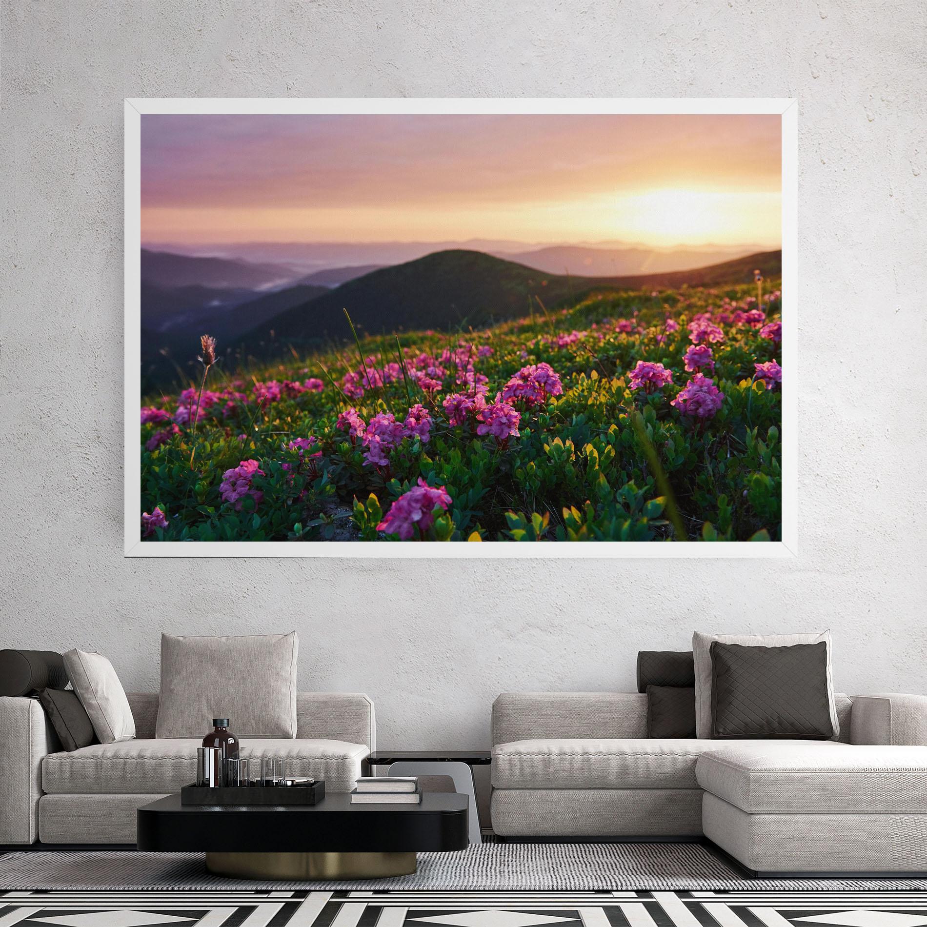 Leinwandbild Purple Summer Flowers mockup 2