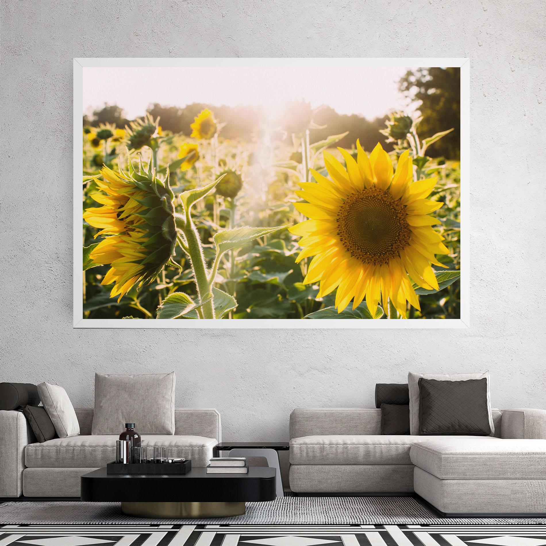 Leinwandbild Yellow Sun Flower mockup 2