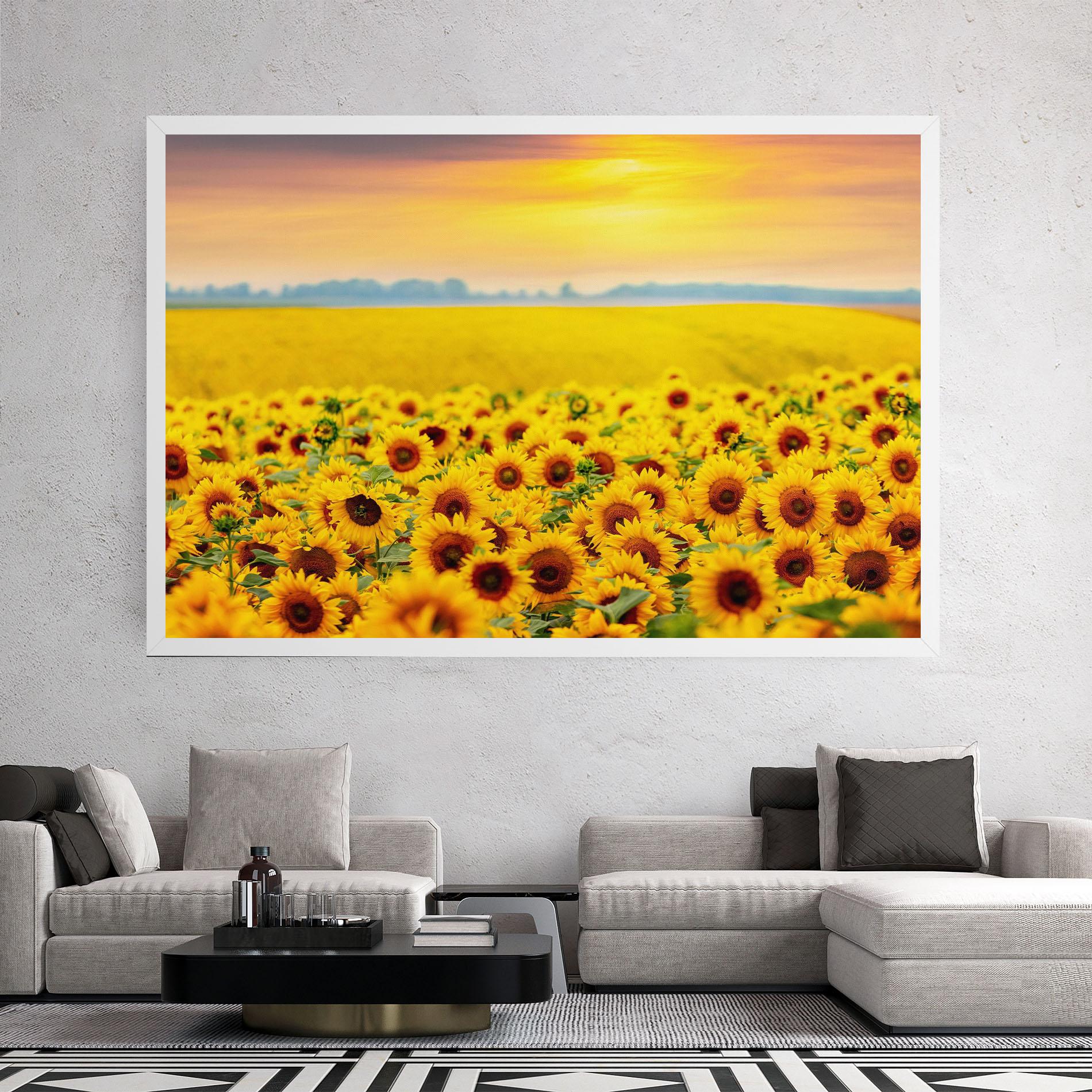 Leinwandbild Yellow Sunflowers mockup 2