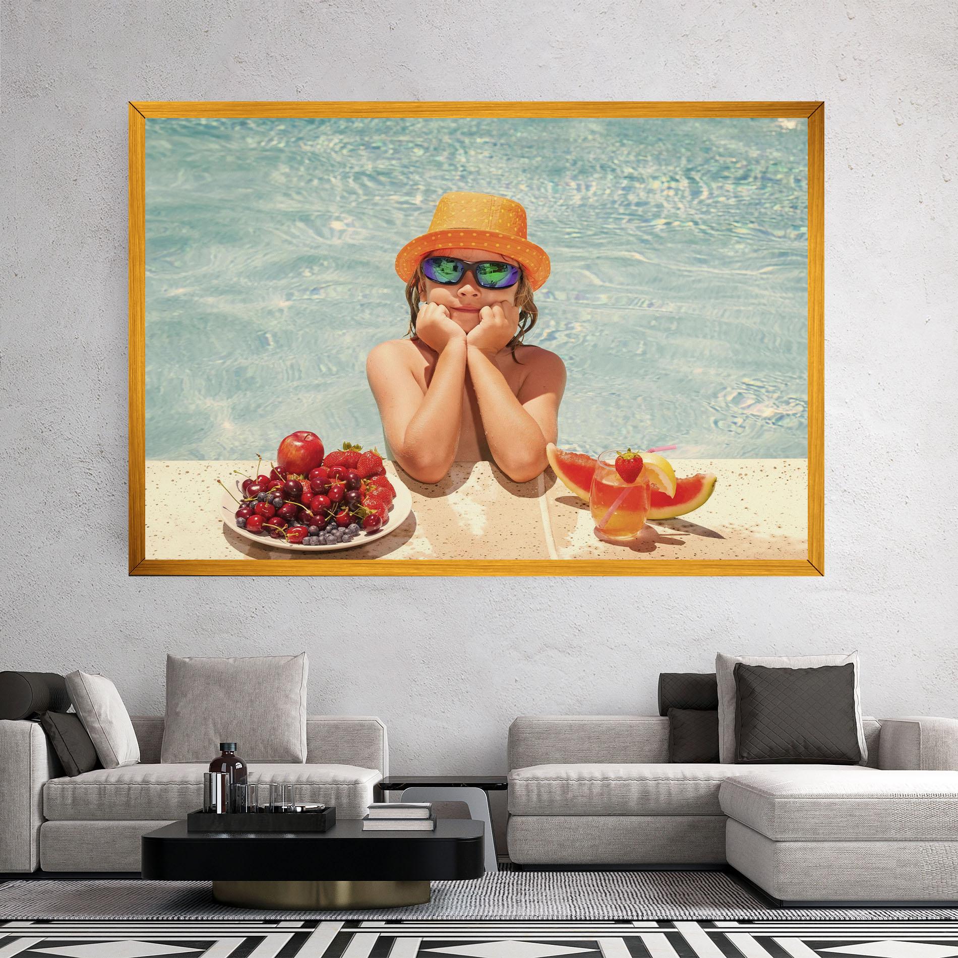 Leinwandbild Child Swimming mockup 2