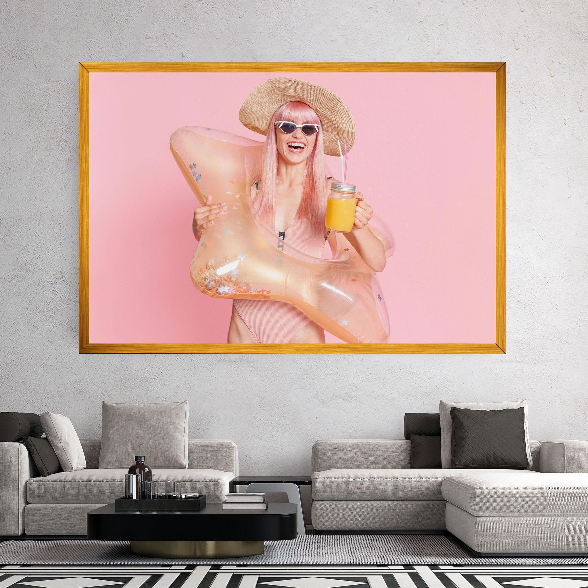 Leinwandbild Joyful Pink Woman mockup 2