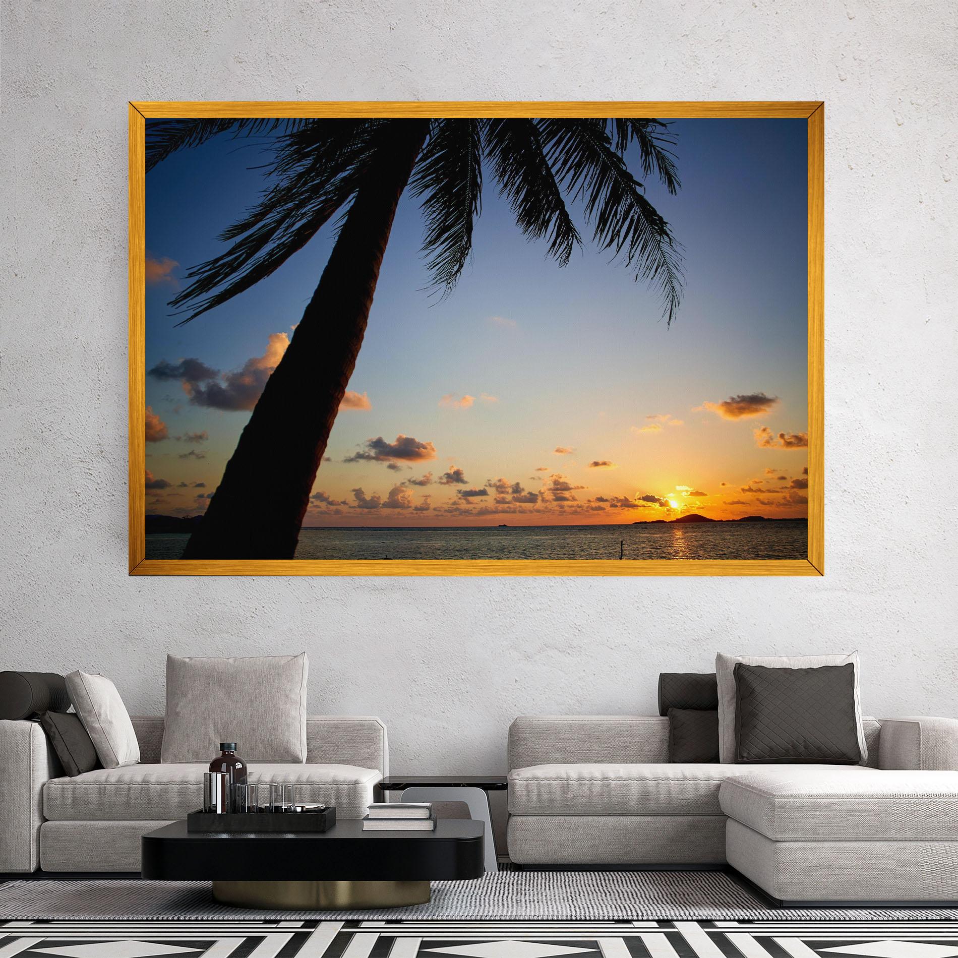 Leinwandbild Palm Tree Silhouette mockup 2